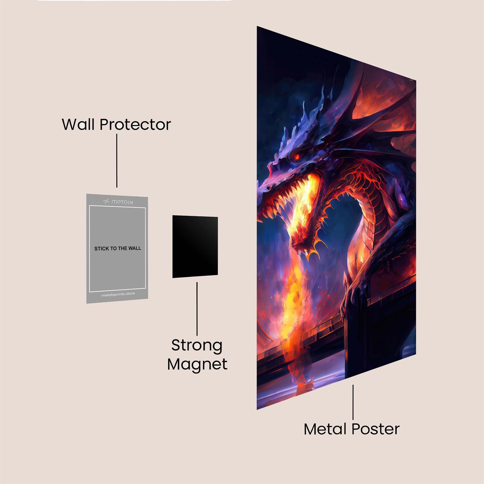 Dragon Blaze Safe Wall Magnetic / M