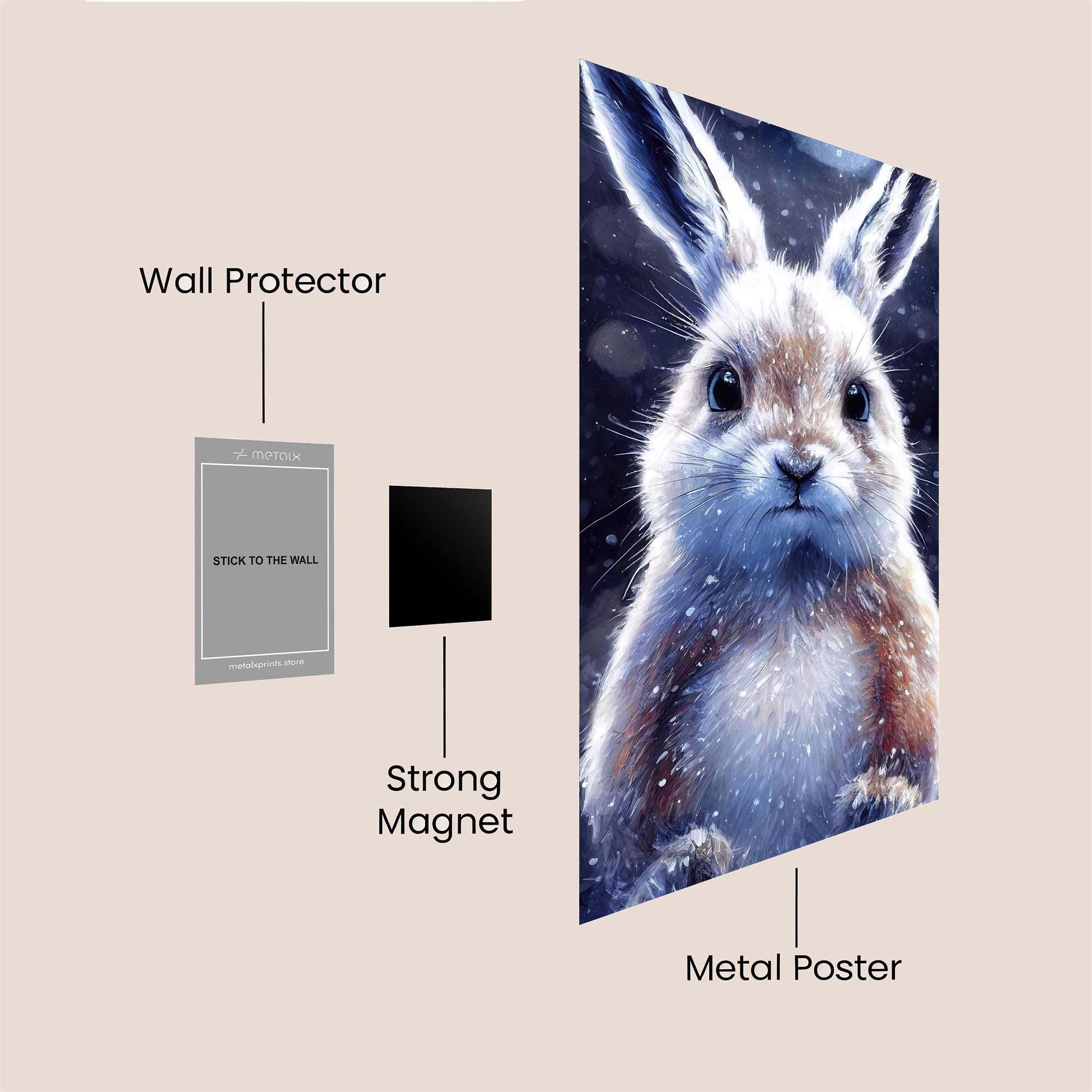 Moonlit Rabbit Safe Wall Magnetic / M