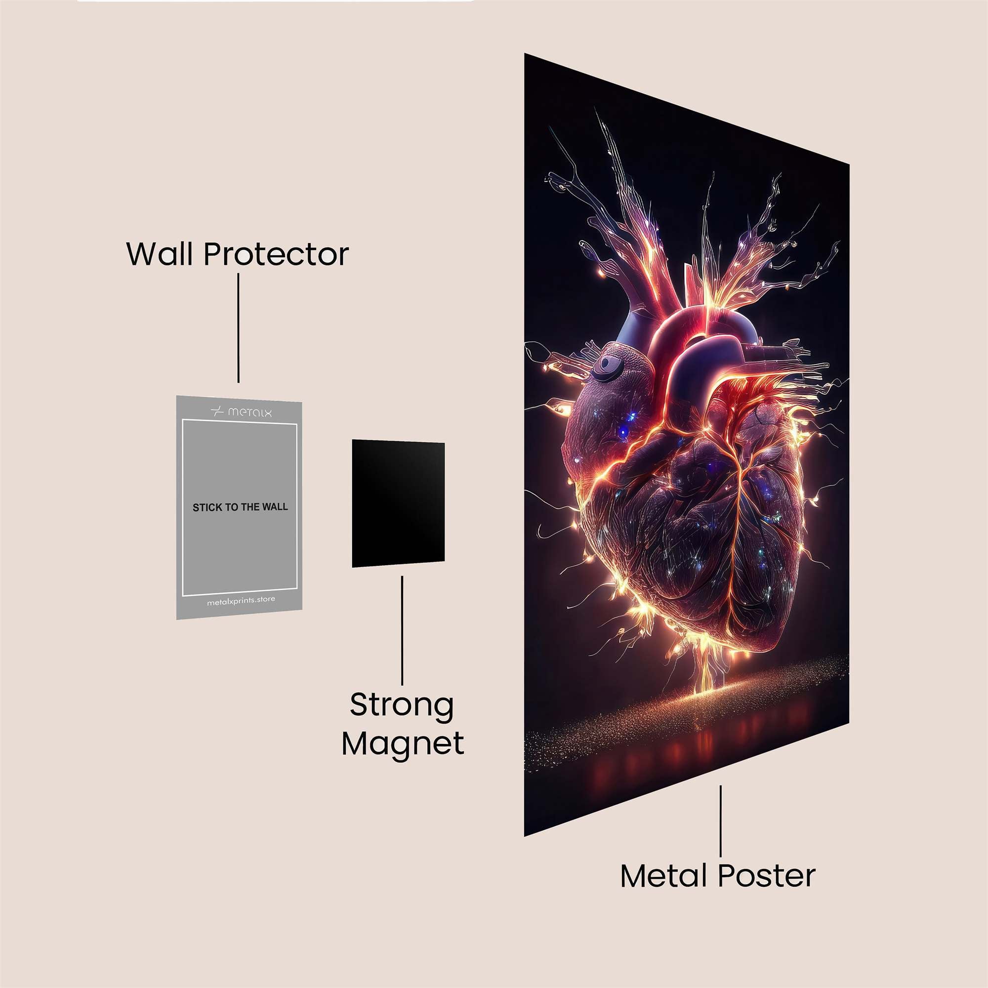 Heart Ignite Safe Wall Magnetic / M