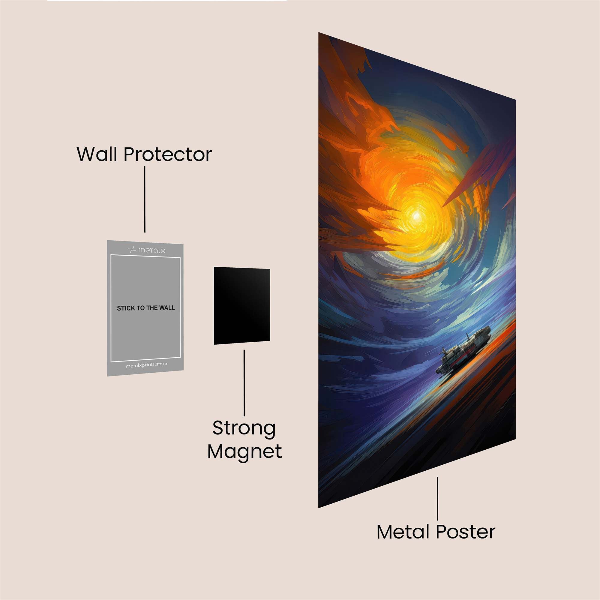 Cosmic Whirl Safe Wall Magnetic / M