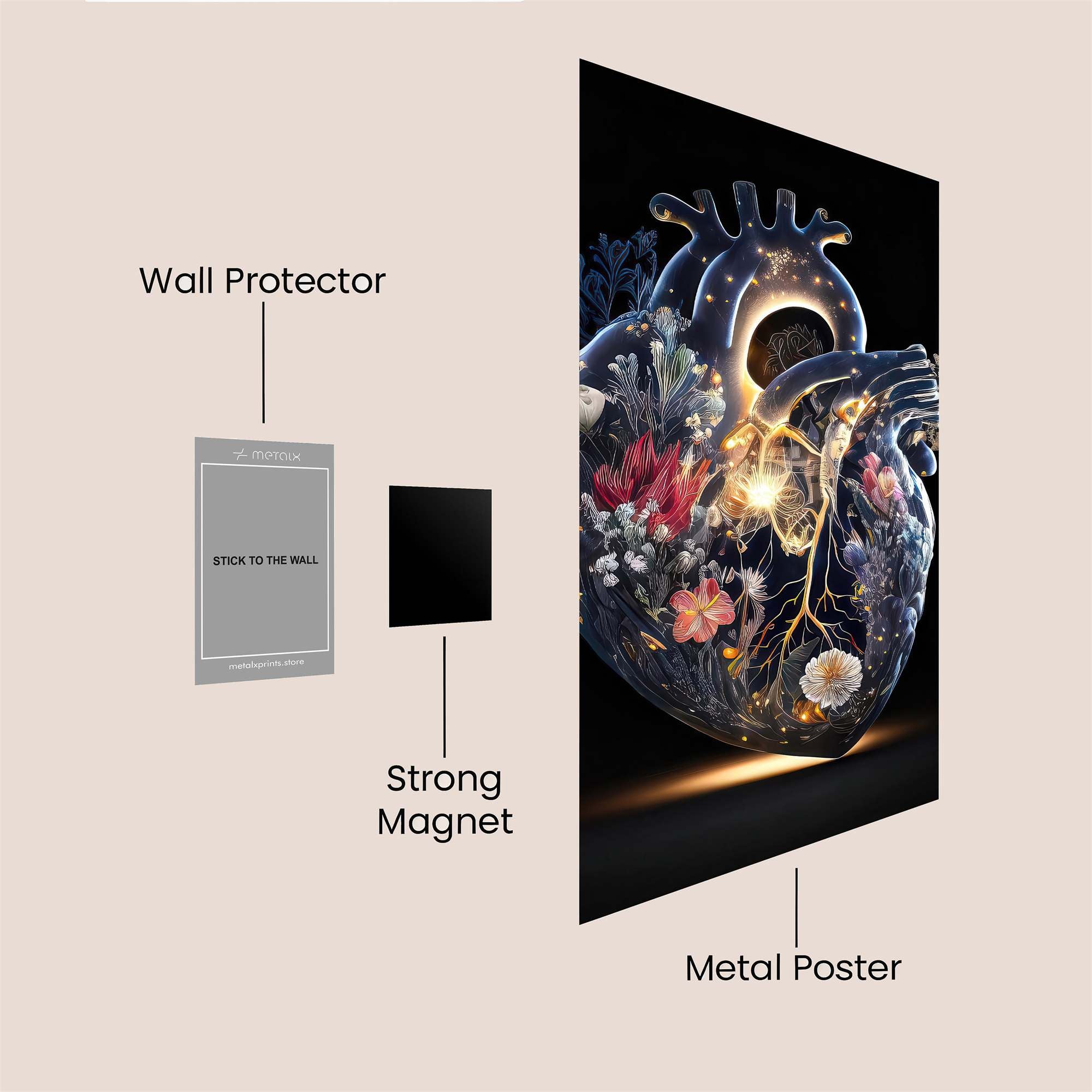 Heart Bloom Safe Wall Magnetic / M