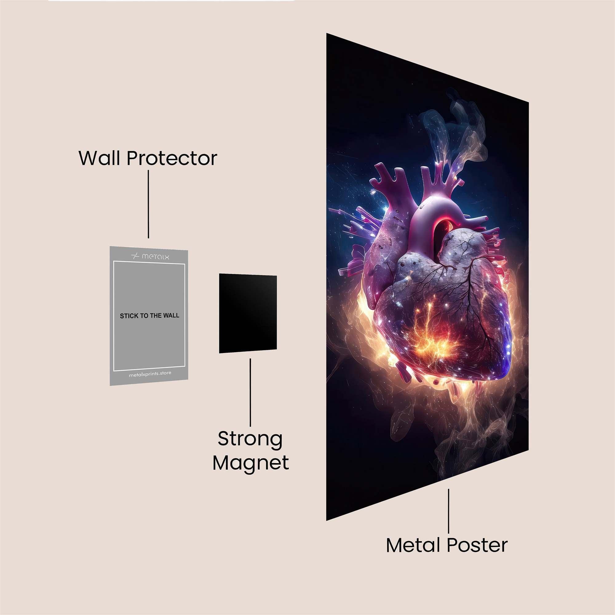 Heart Ignited Safe Wall Magnetic / M