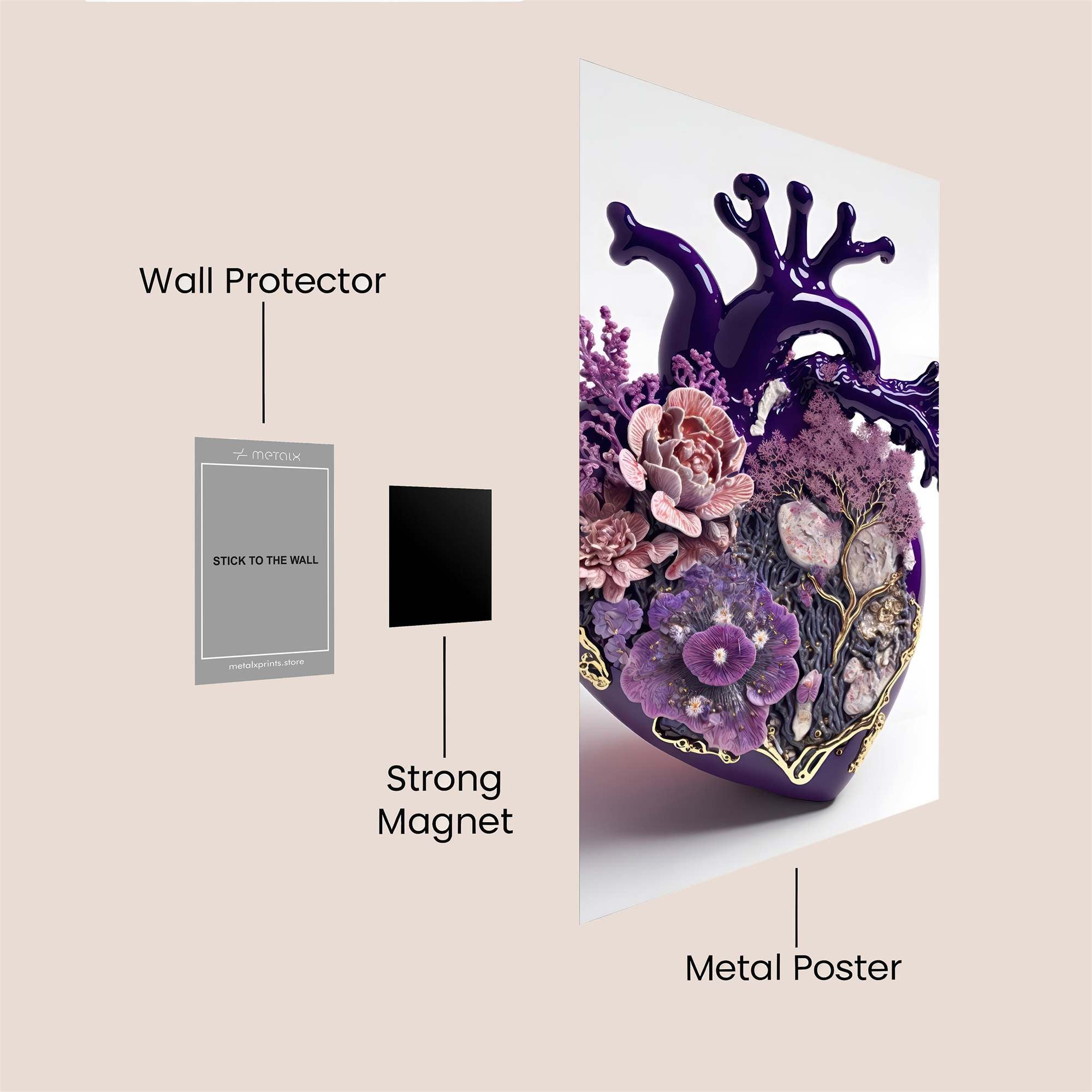 Heart Blossom Safe Wall Magnetic / M
