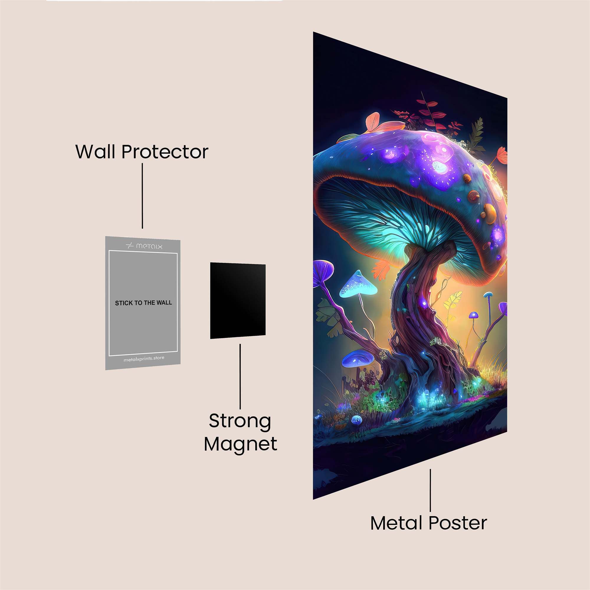 Mushroom Radiance Safe Wall Magnetic / M