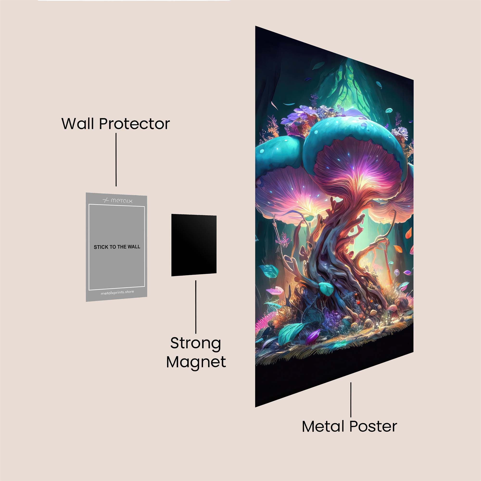 Mushroom Enchantment Safe Wall Magnetic / M