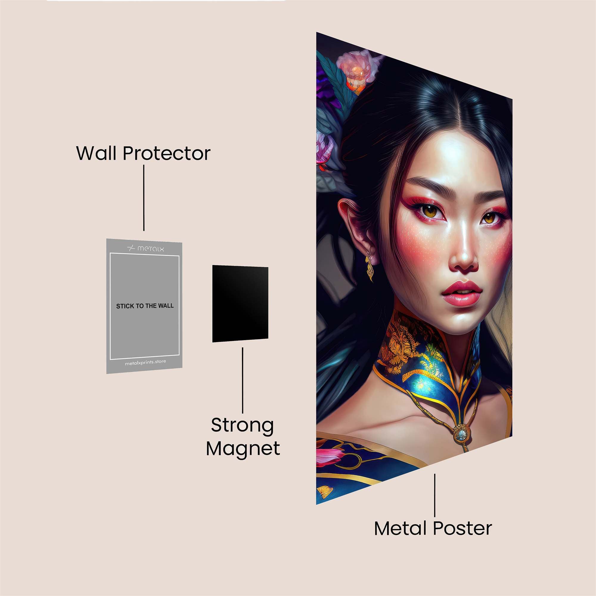 Floral Elegance Safe Wall Magnetic / M