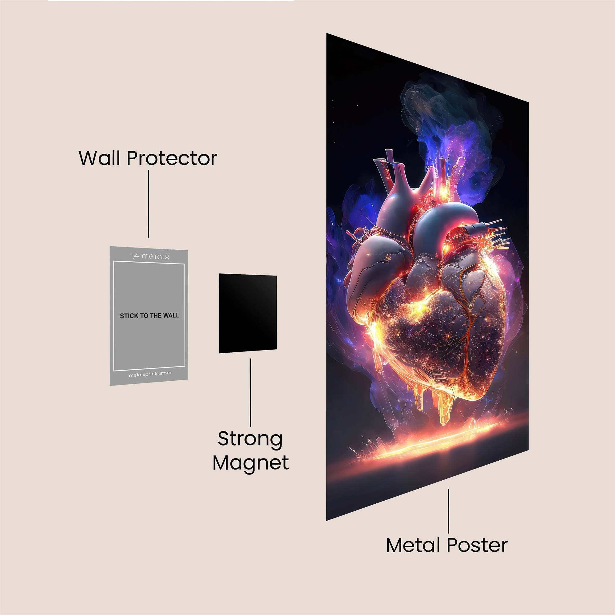 Heart Ablaze Safe Wall Magnetic / M