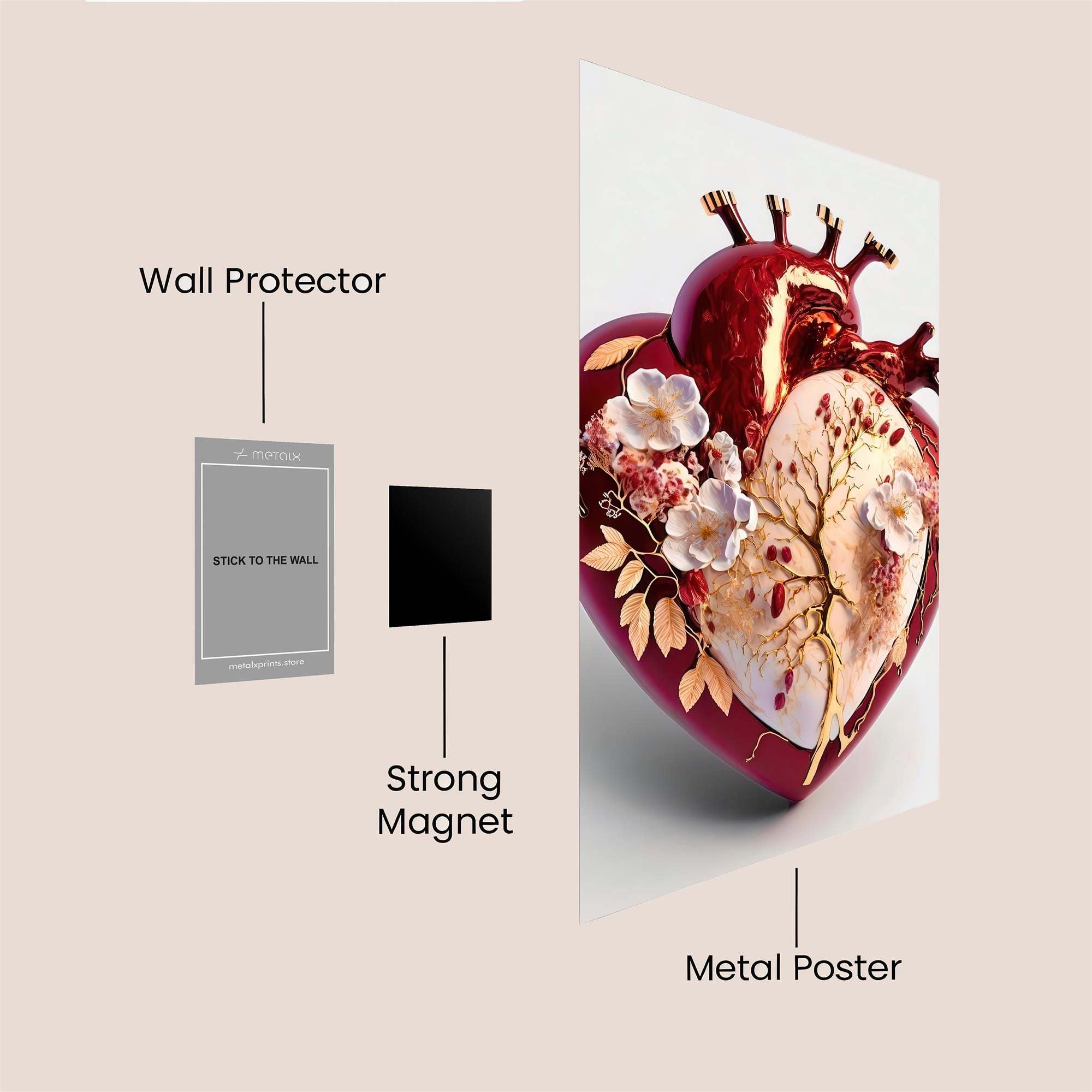 Heart Blossom Safe Wall Magnetic / M