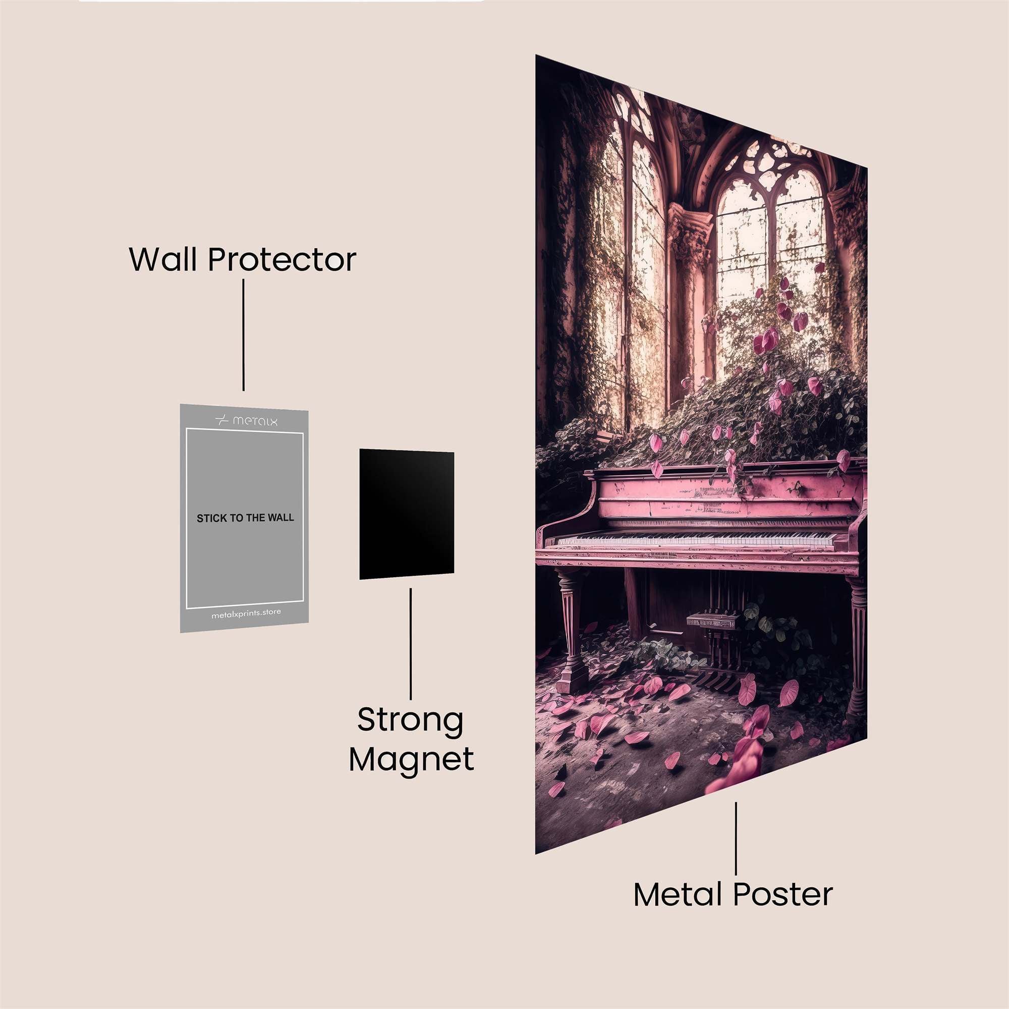 Piano Melancholy Safe Wall Magnetic / M