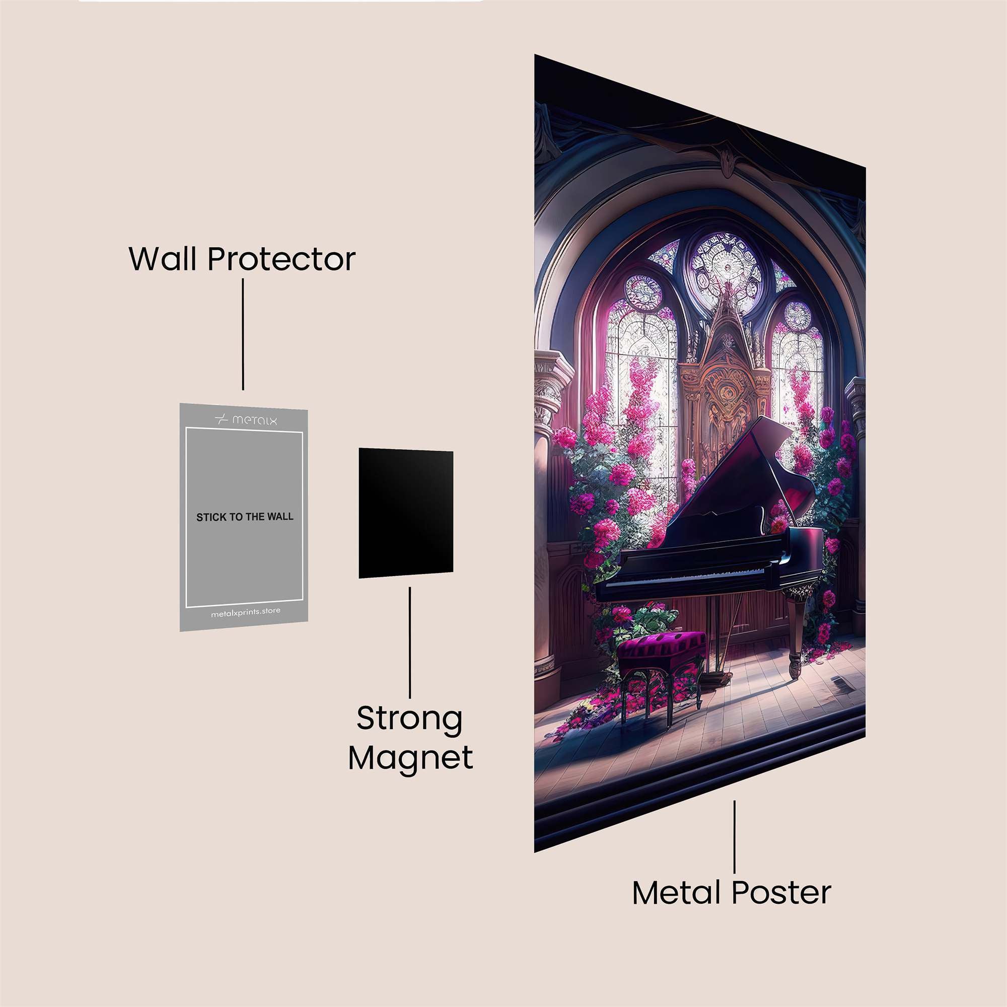 Piano Serenity Safe Wall Magnetic / M