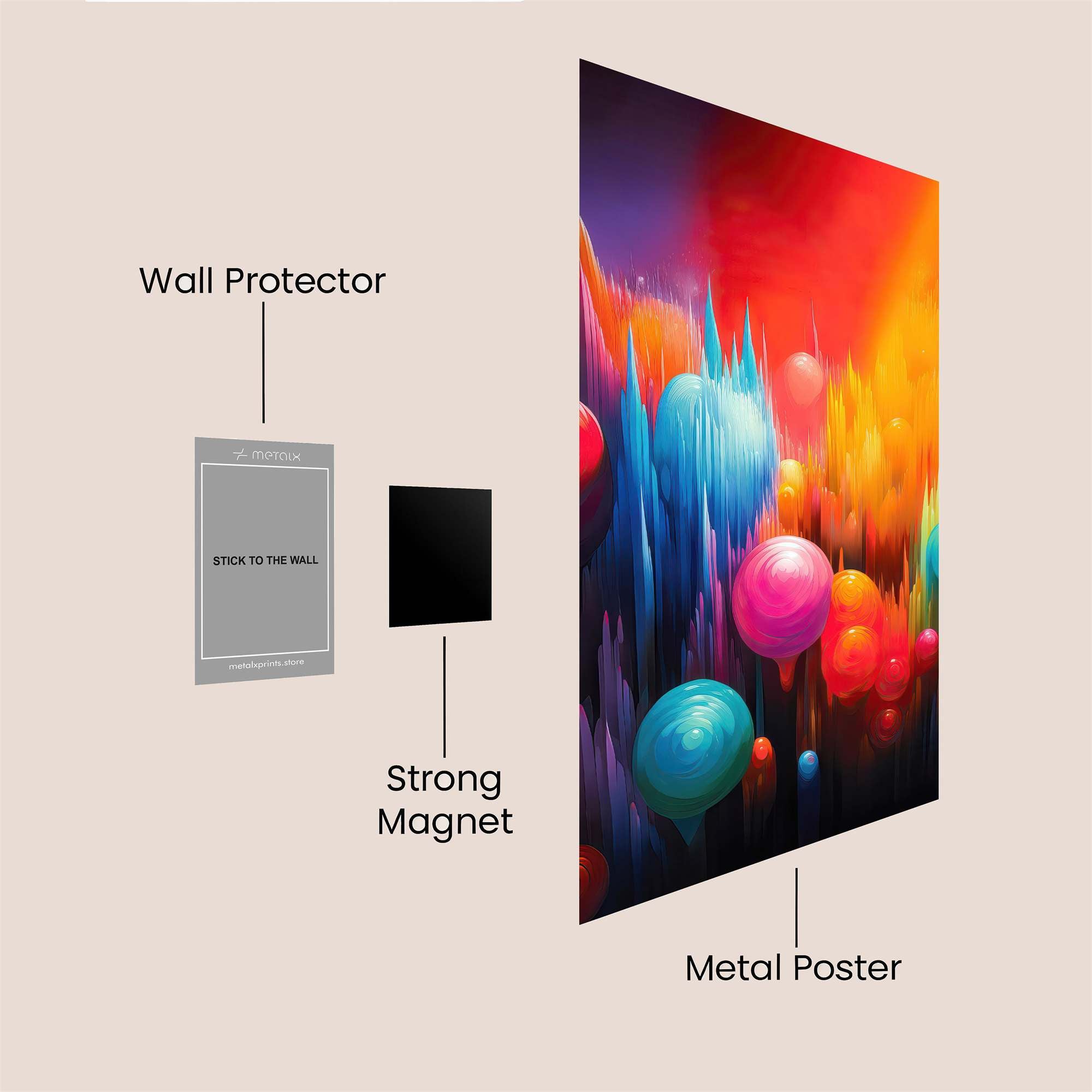 Colorful Dreamscape Safe Wall Magnetic / M