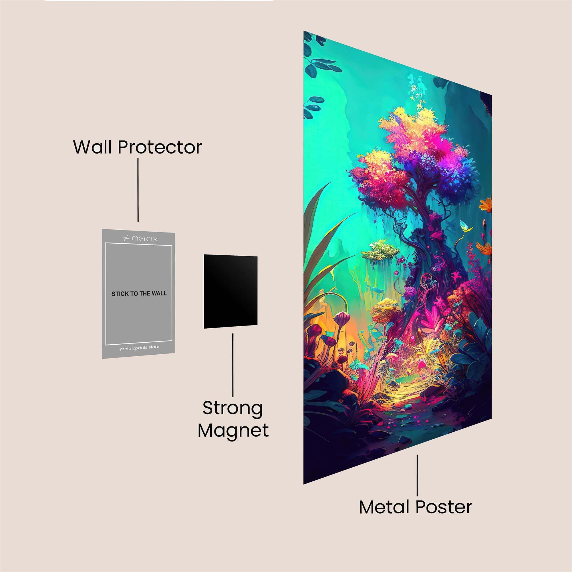 Neon Dreamscape Safe Wall Magnetic / M