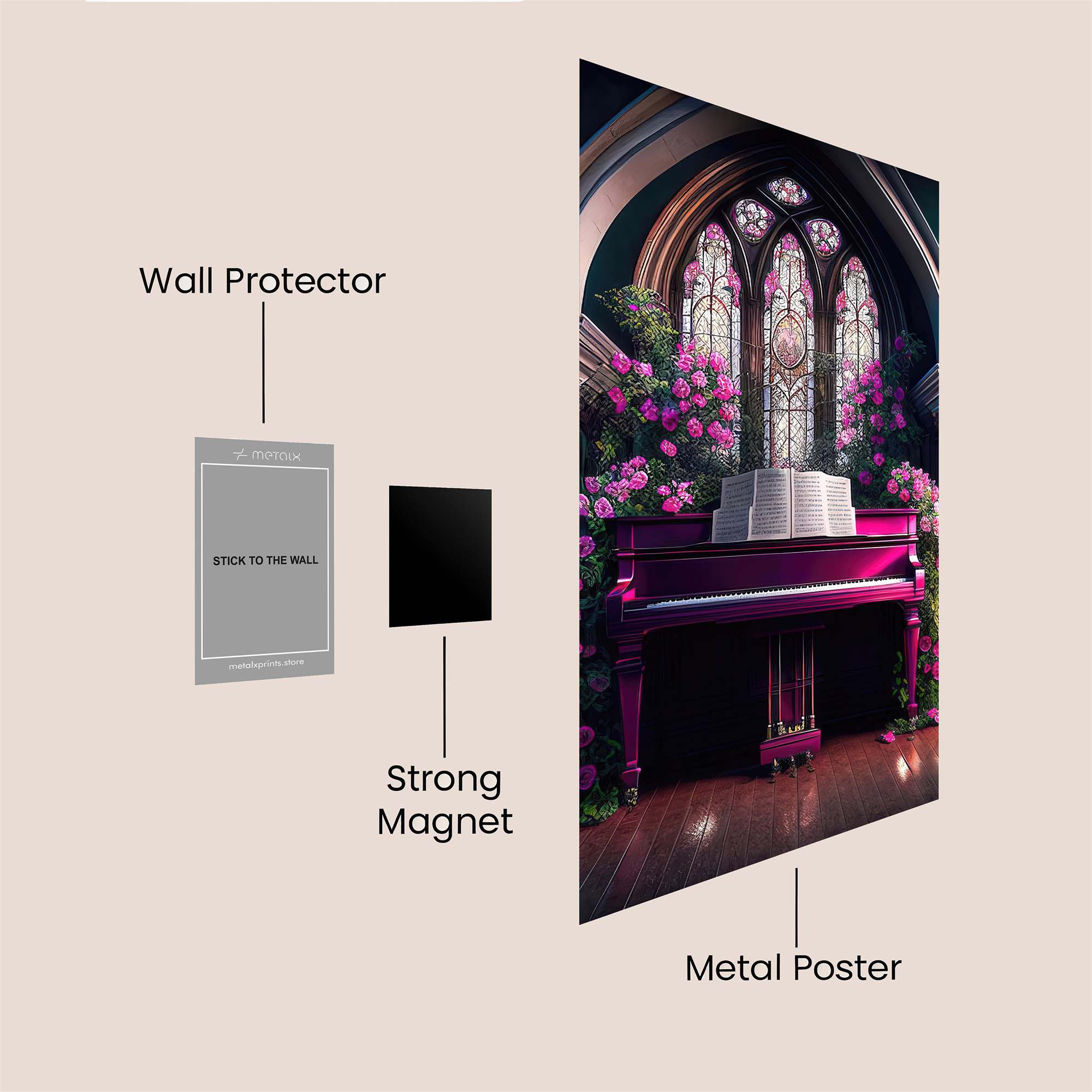 Piano Serenity Safe Wall Magnetic / M