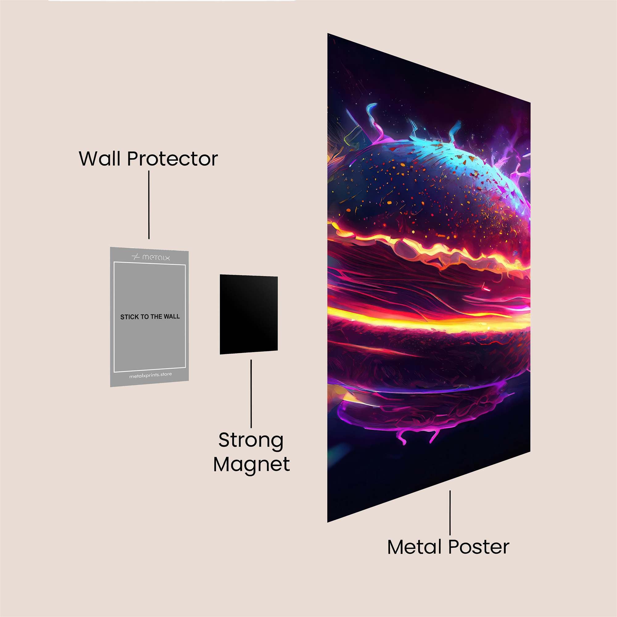 Cosmic Burger Safe Wall Magnetic / M