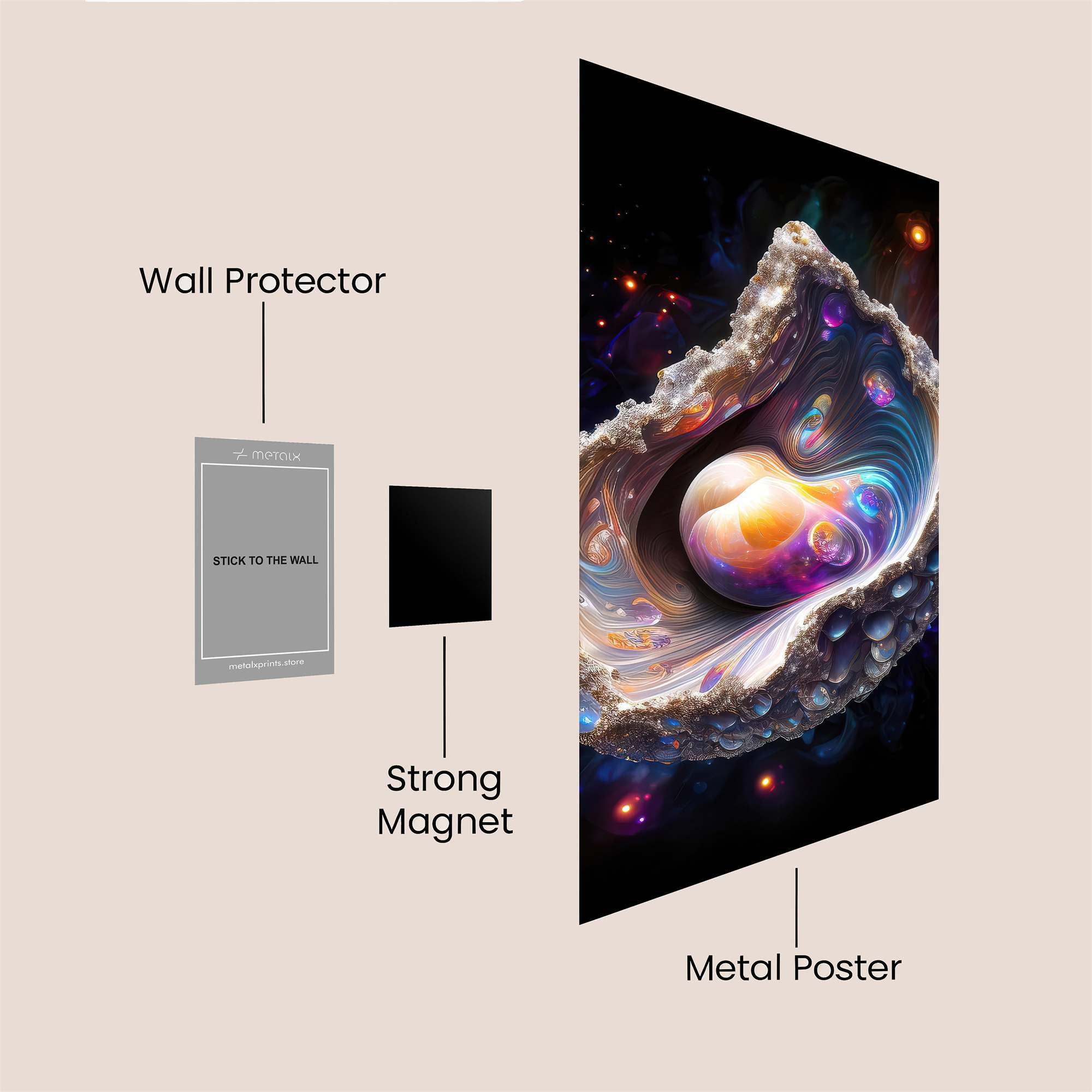 Cosmic Pearl Safe Wall Magnetic / M