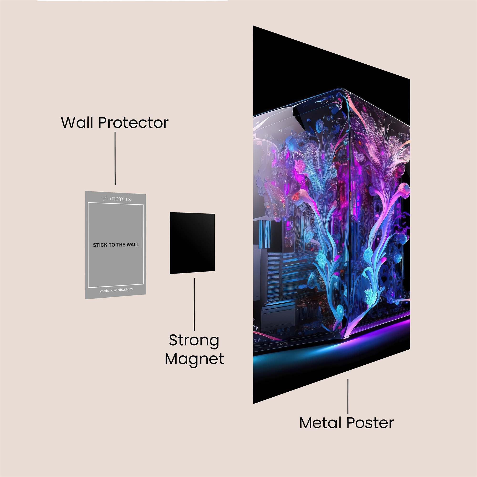 Neon Bloom Safe Wall Magnetic / M