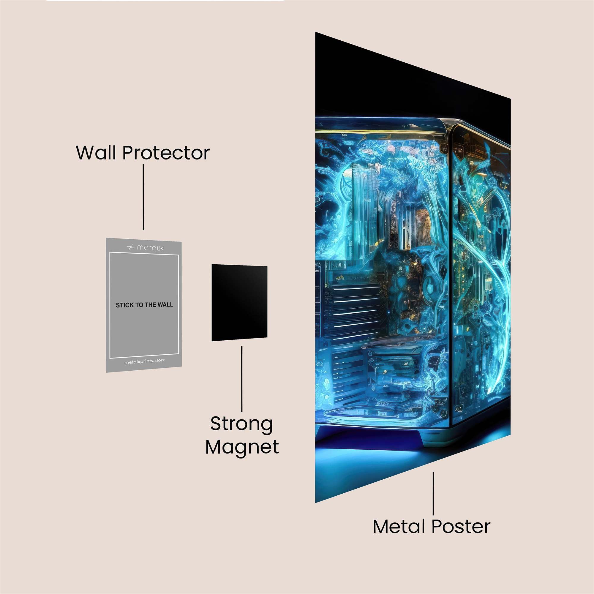 Cyber Glow Safe Wall Magnetic / M
