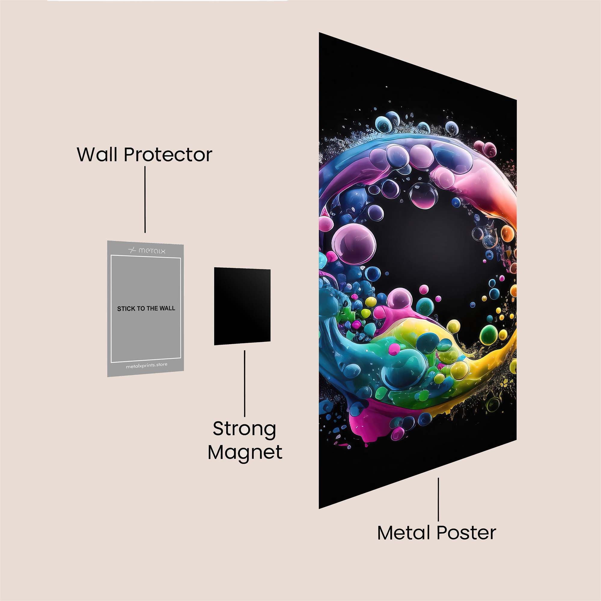 Colorful Whimsy Safe Wall Magnetic / M
