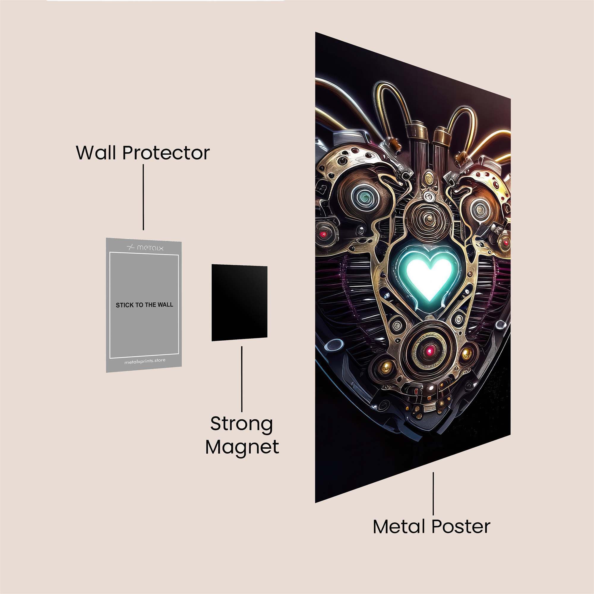 Heartbeat Pulse Safe Wall Magnetic / M