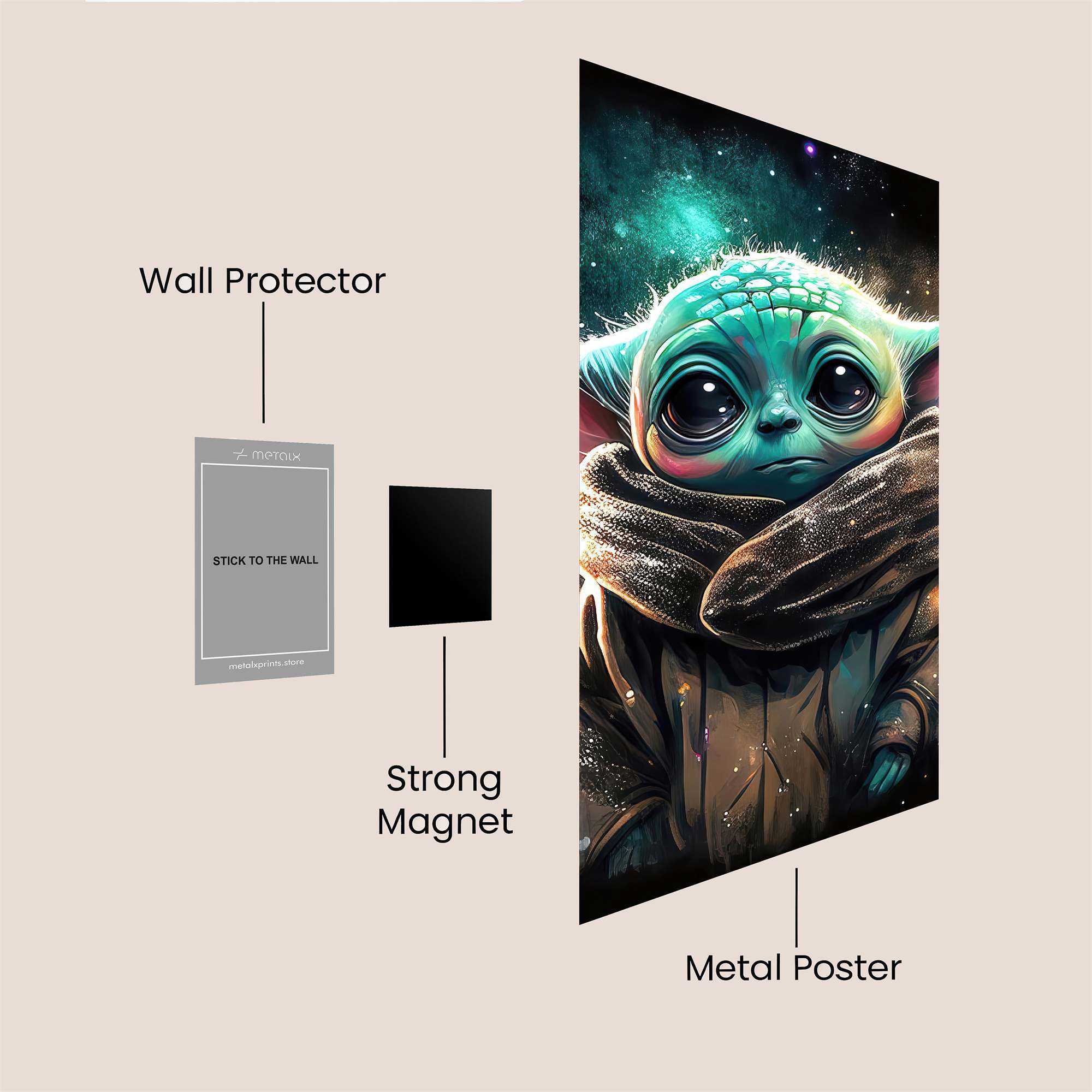Baby Yoda, Cosmic Safe Wall Magnetic / M