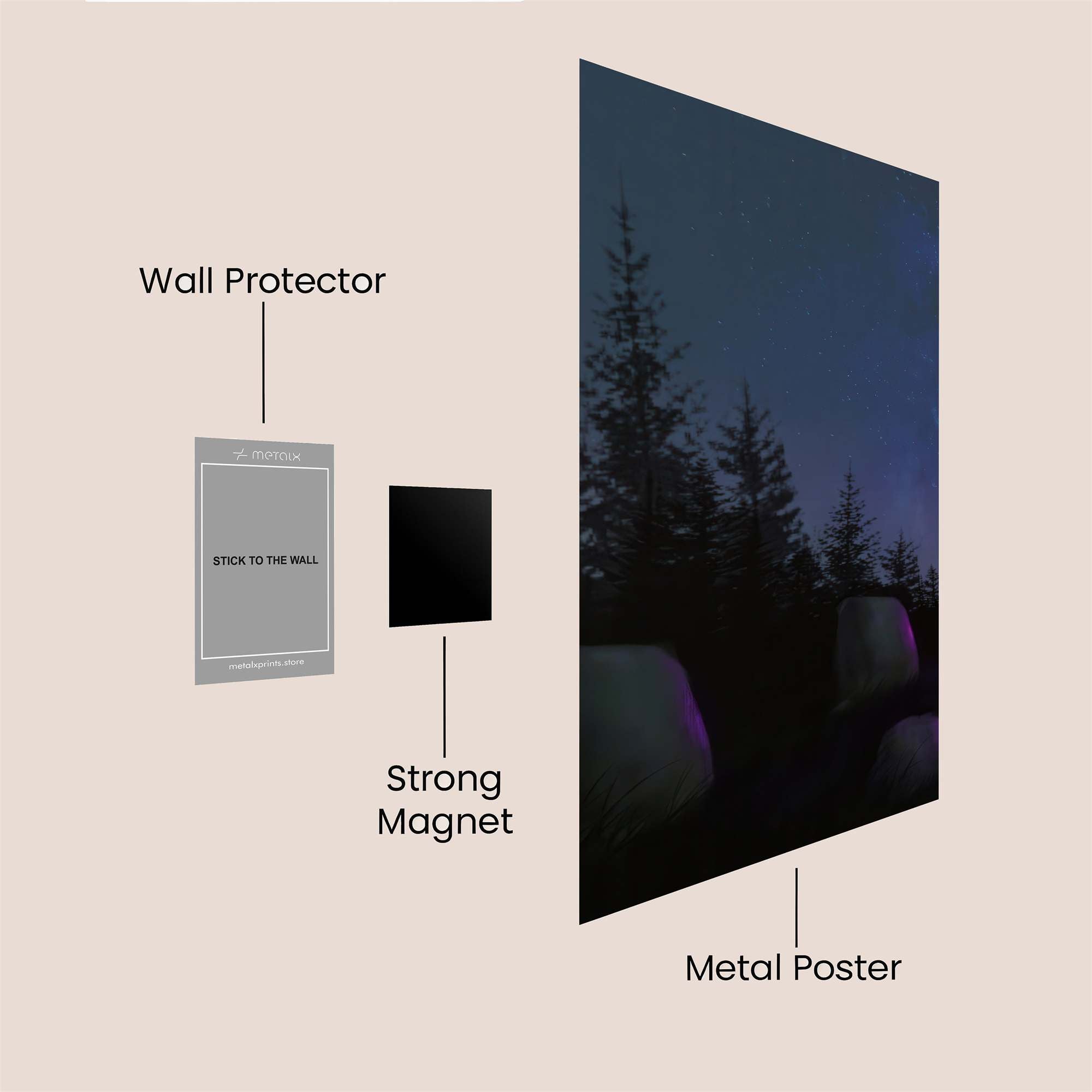 Silhouetted Serenity Safe Wall Magnetic / M