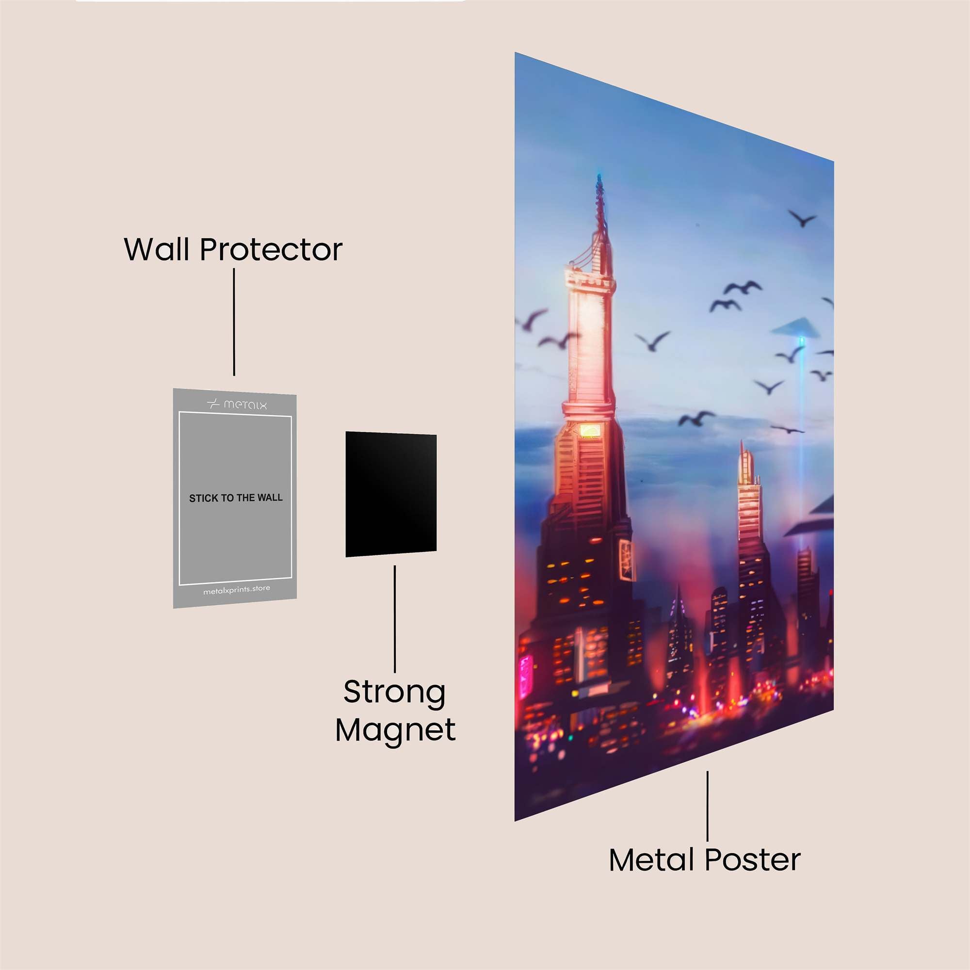 Burj Serenity Safe Wall Magnetic / M