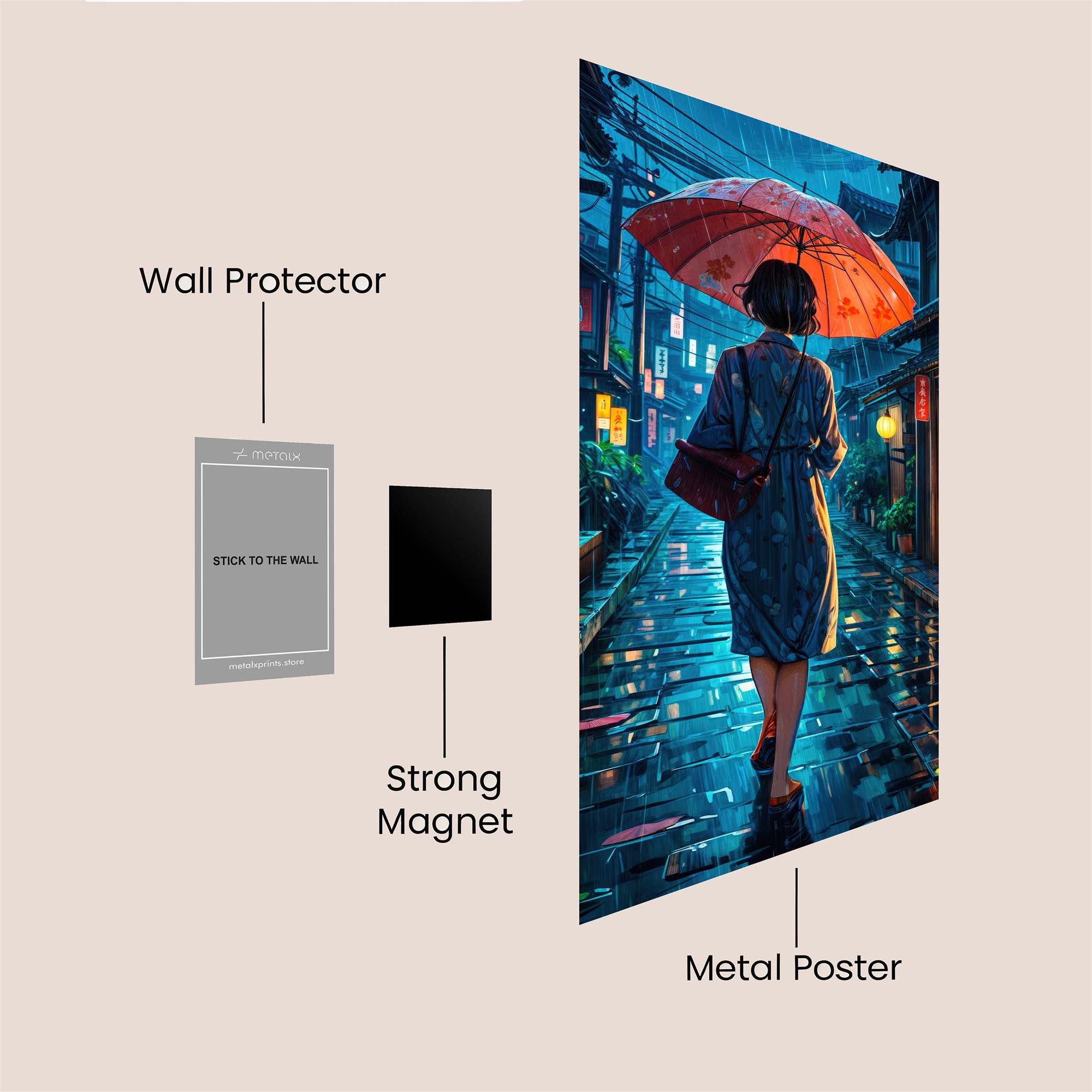 Rainy Serenity Safe Wall Magnetic / M