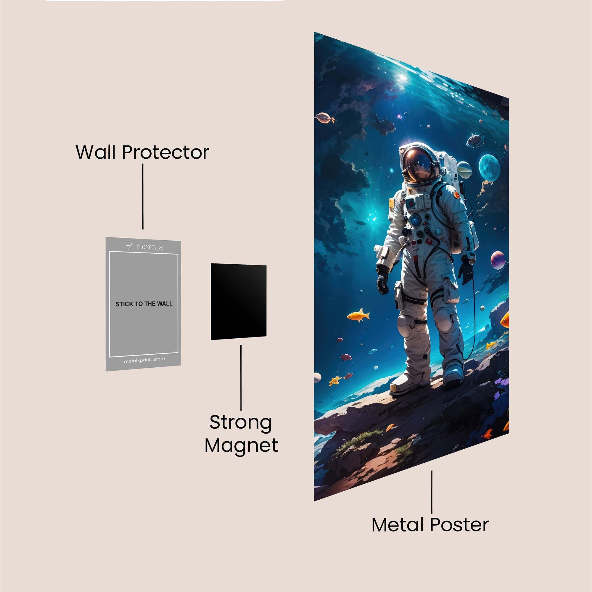 Astronaut Dreamscape Safe Wall Magnetic / M