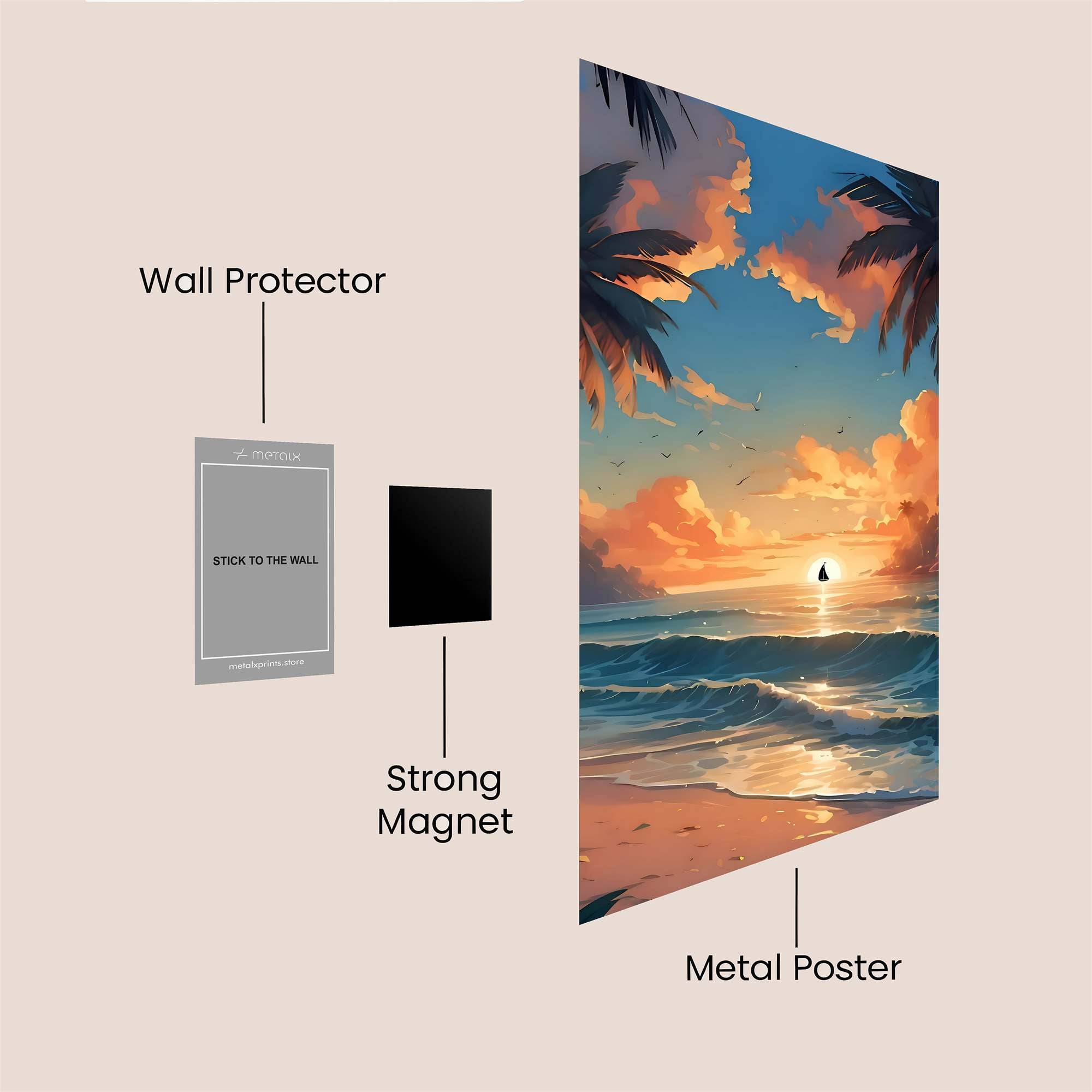 Sunset Serenity Safe Wall Magnetic / M