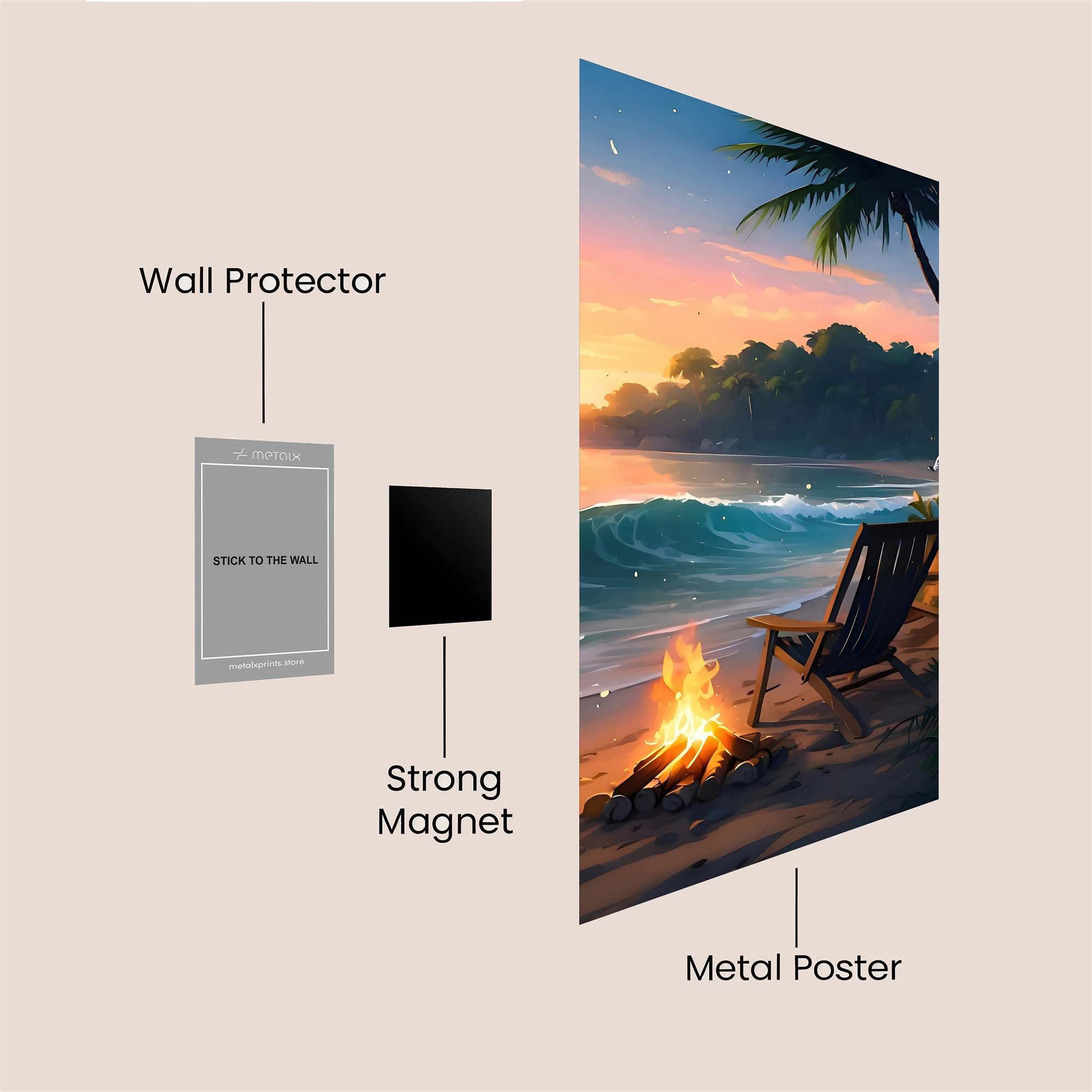Sunset Serenity Safe Wall Magnetic / M