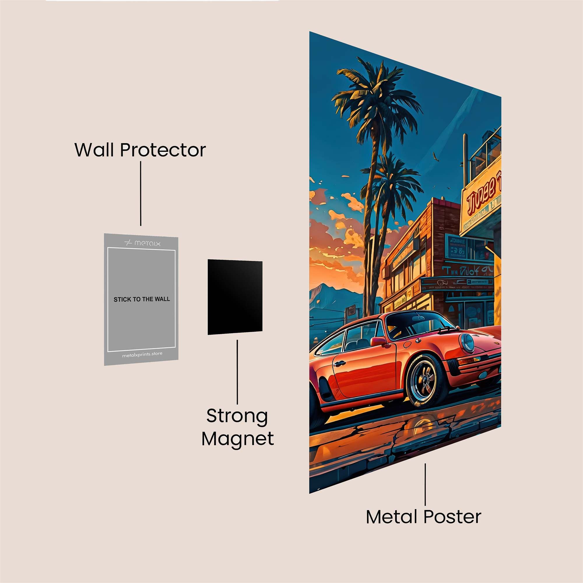 Porsche Dusk Safe Wall Magnetic / M