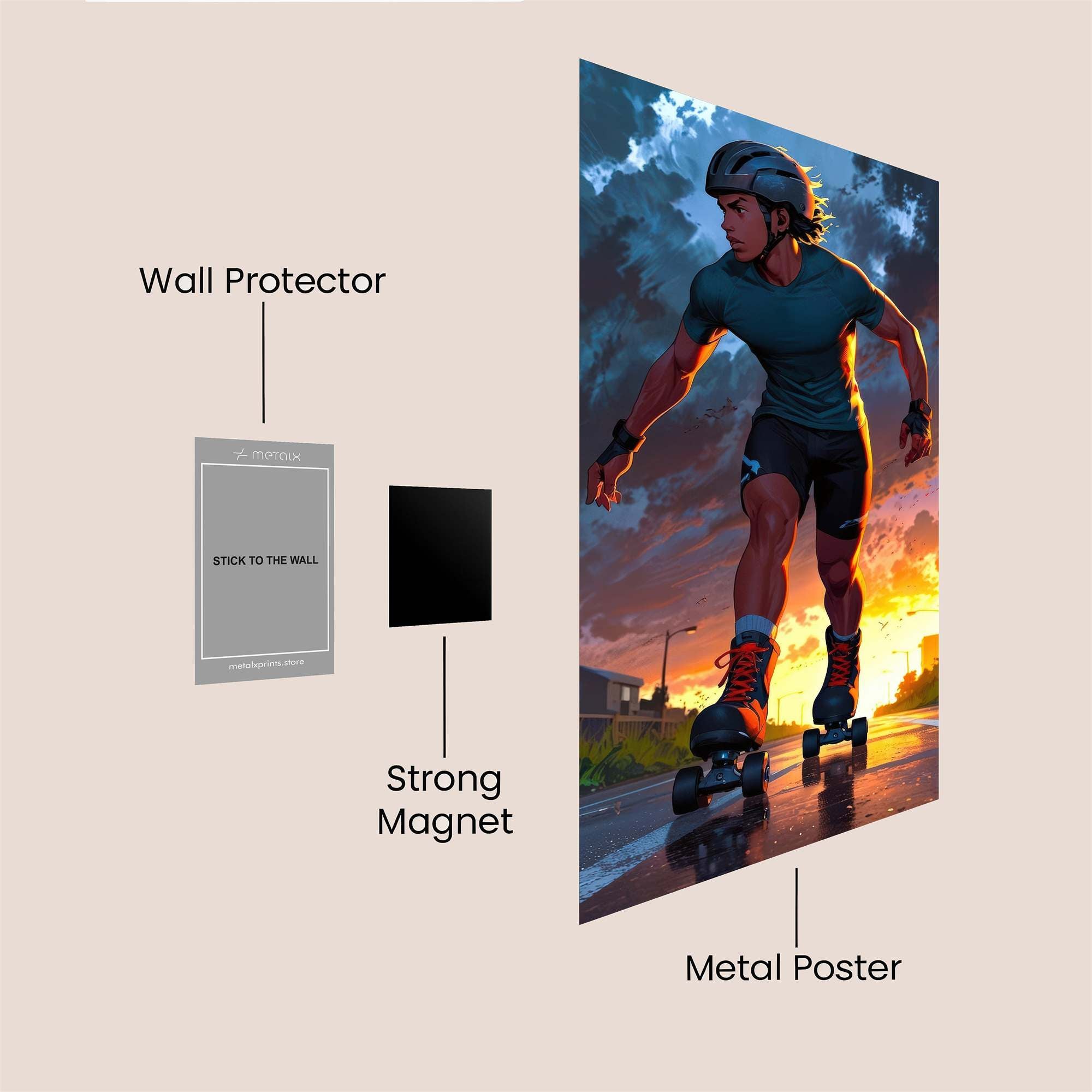 Skater Serenity Safe Wall Magnetic / M