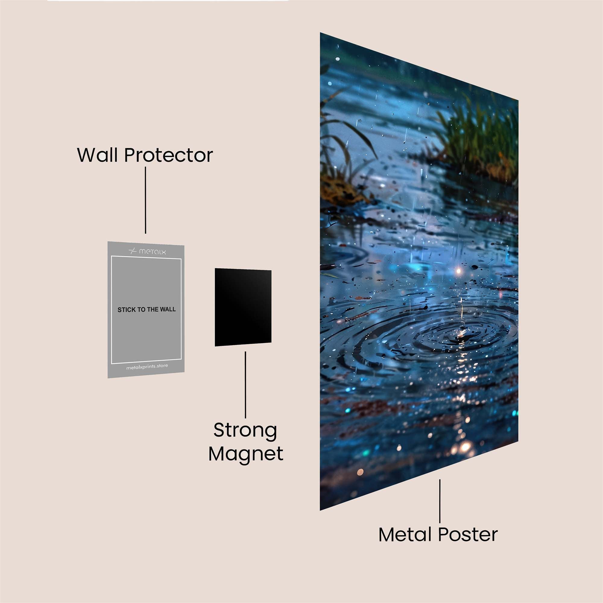 Raindrop Serenity Safe Wall Magnetic / M
