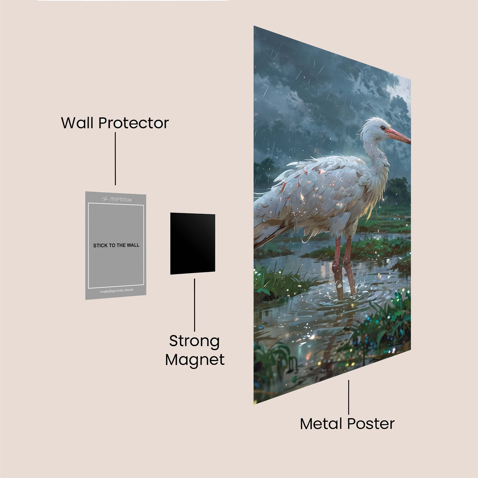 Heron Twilight Safe Wall Magnetic / M