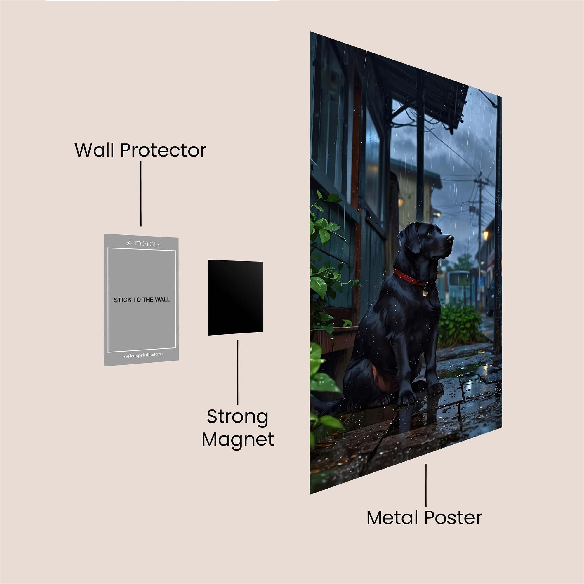 Rainy Reflection Safe Wall Magnetic / M
