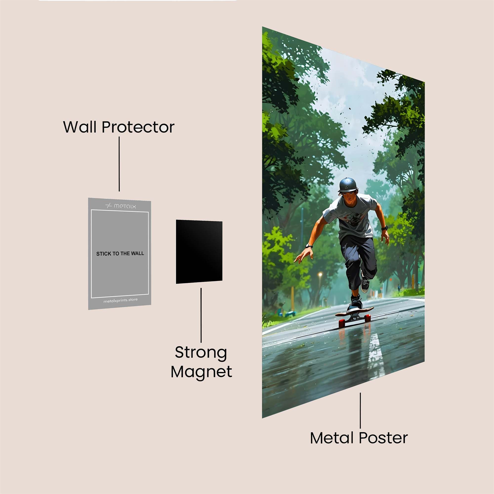 Skater Serenity Safe Wall Magnetic / M