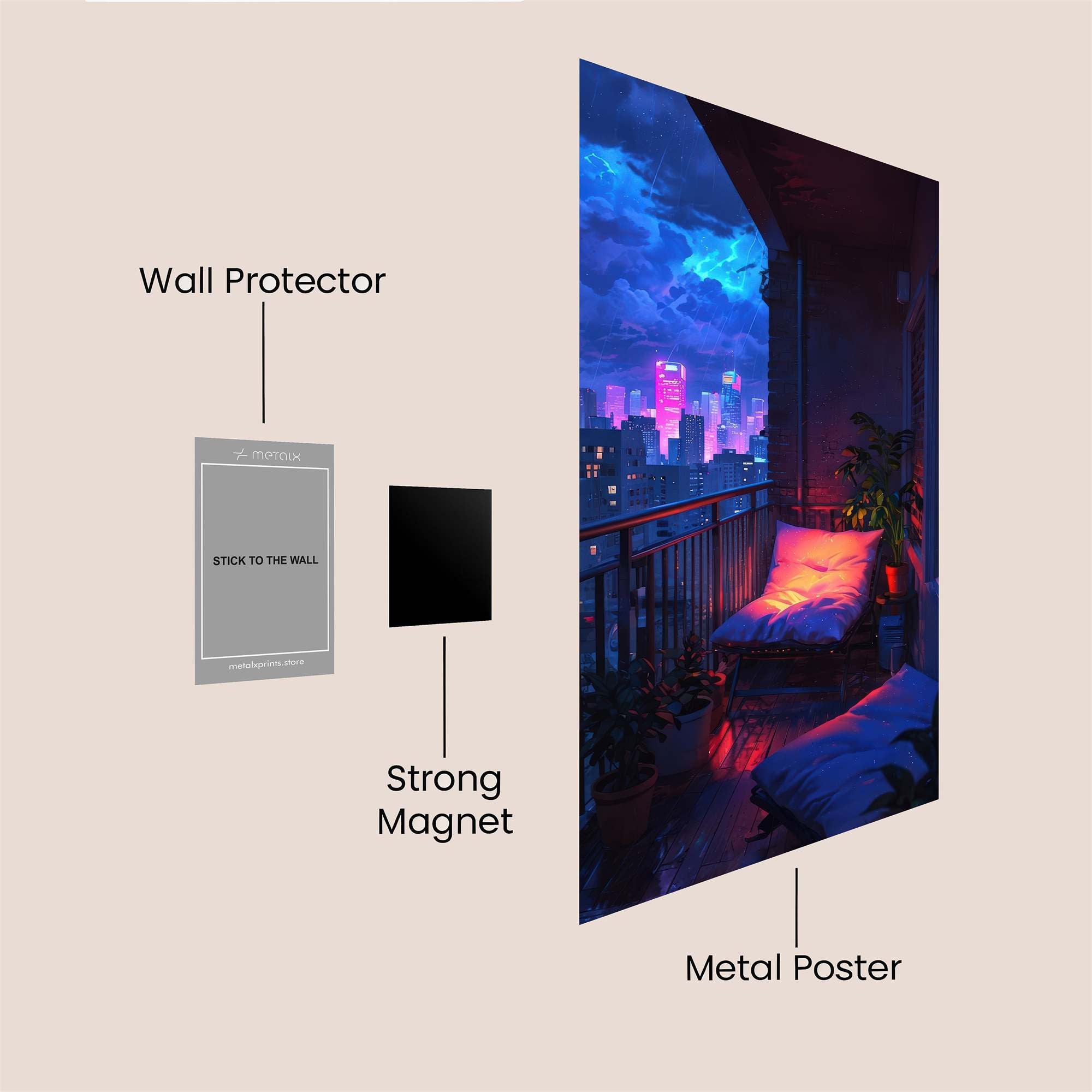 Neon Serenity Safe Wall Magnetic / M