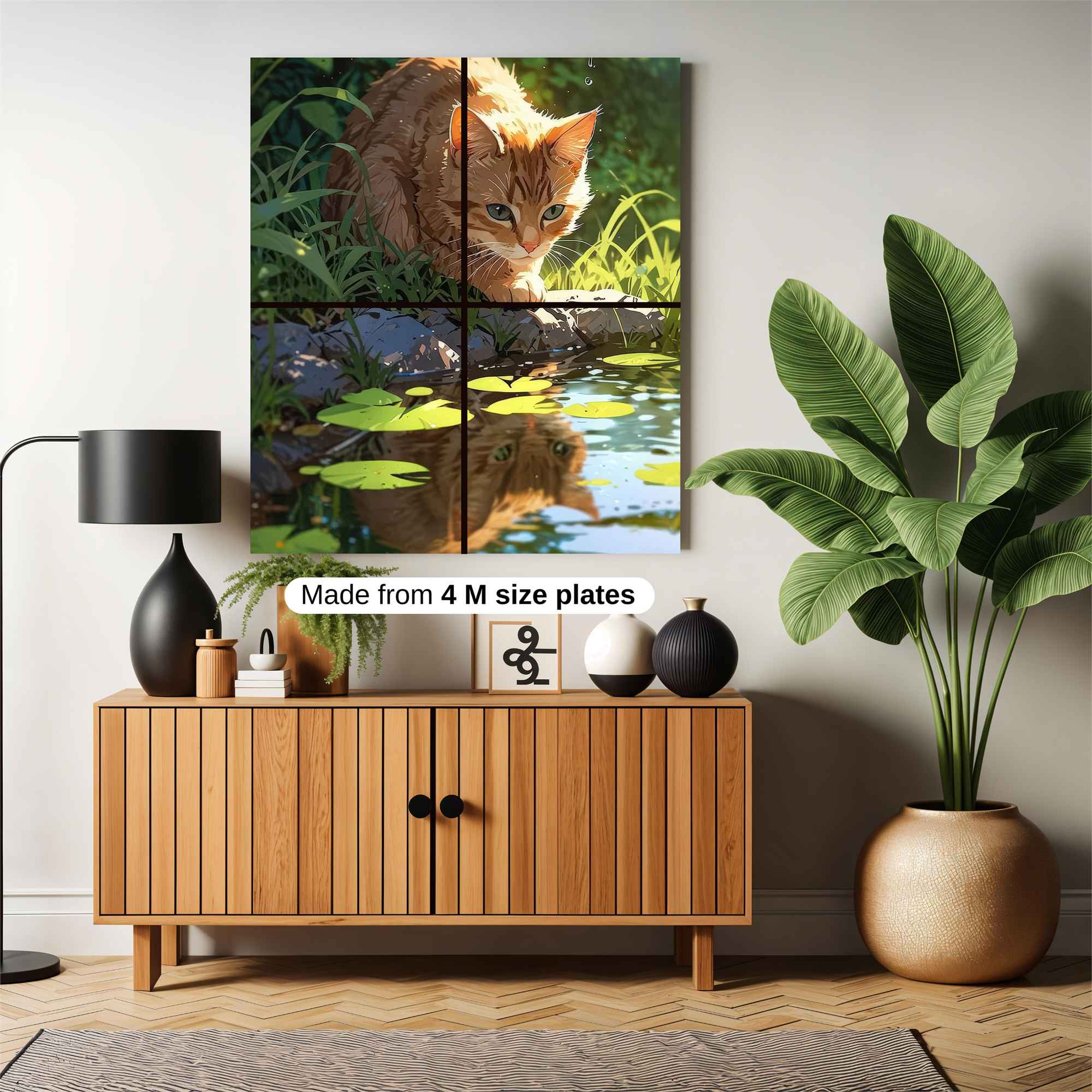 Cat Contemplation Safe Wall Magnetic / M