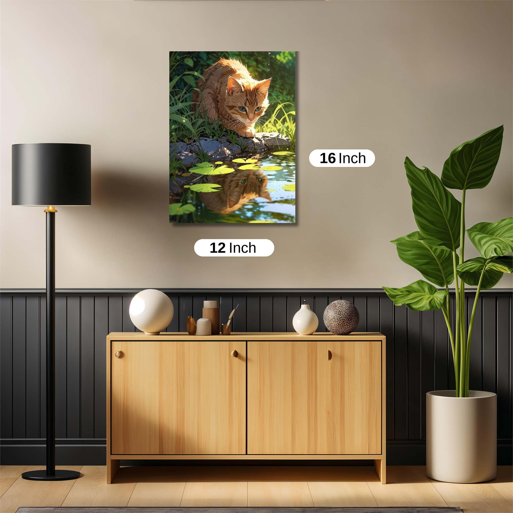 Cat Contemplation Safe Wall Magnetic / M