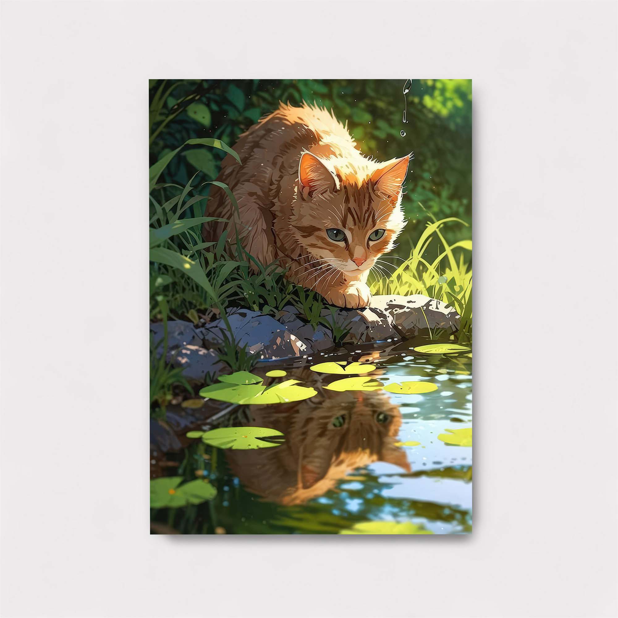 Cat Contemplation Safe Wall Magnetic / M