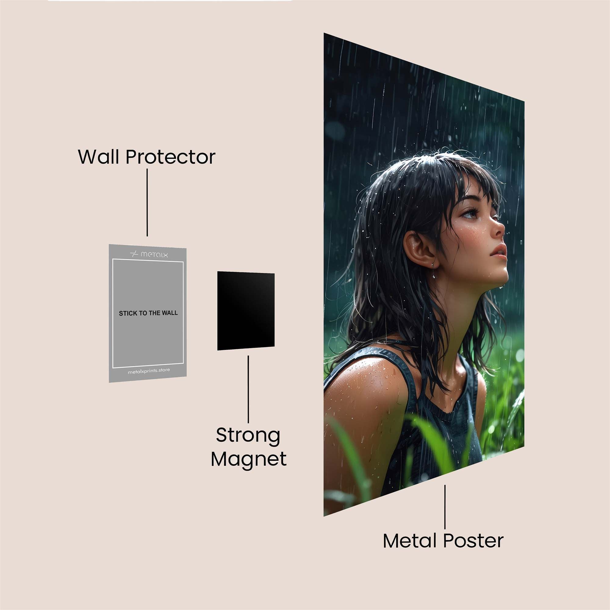 Rain Serenity Safe Wall Magnetic / M