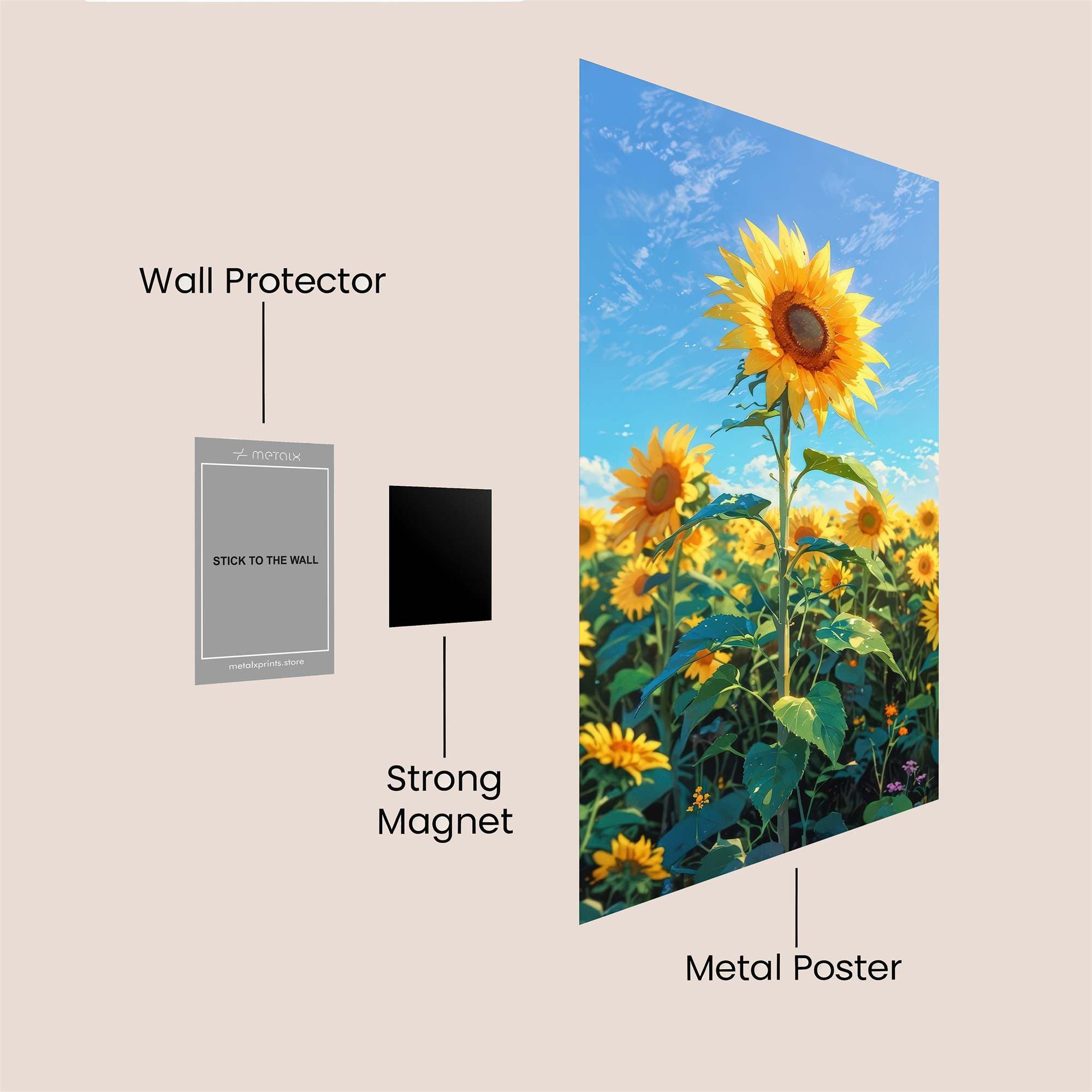 Sunflower Serenity Safe Wall Magnetic / M