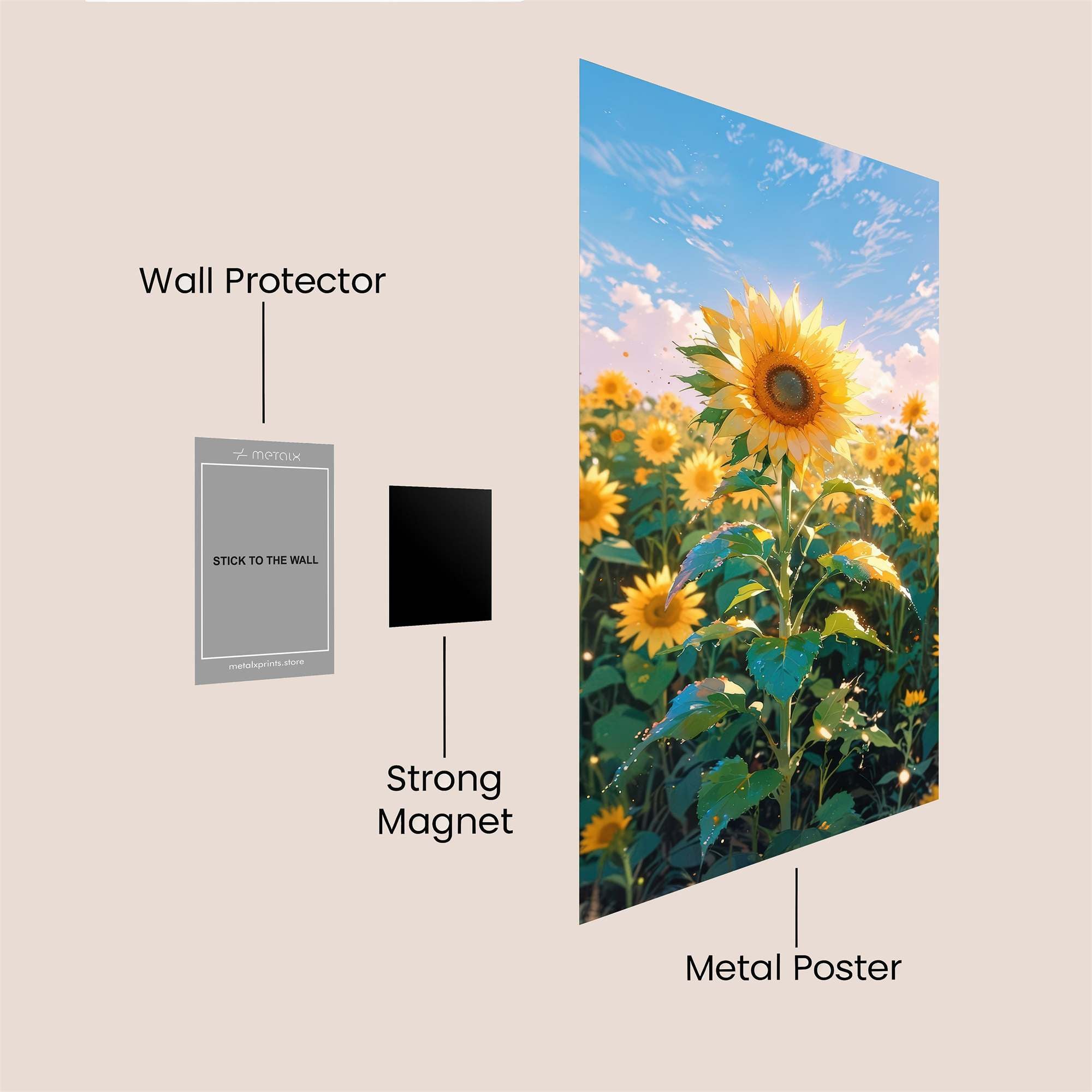 Sunflower Serenity Safe Wall Magnetic / M