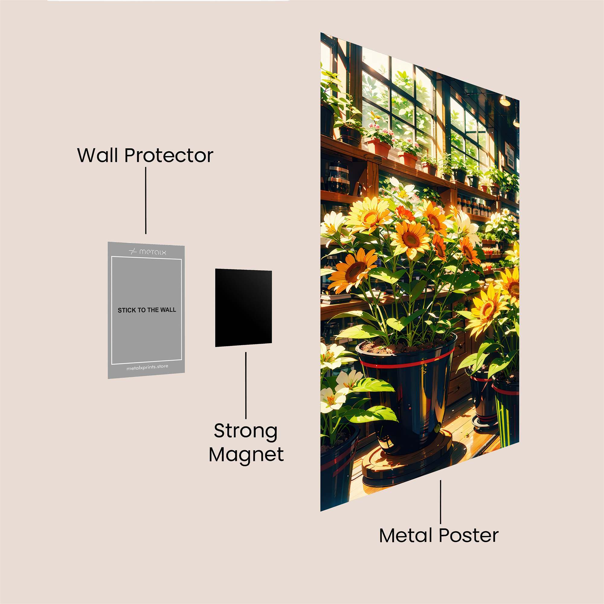 Sunflowers Serene Safe Wall Magnetic / M