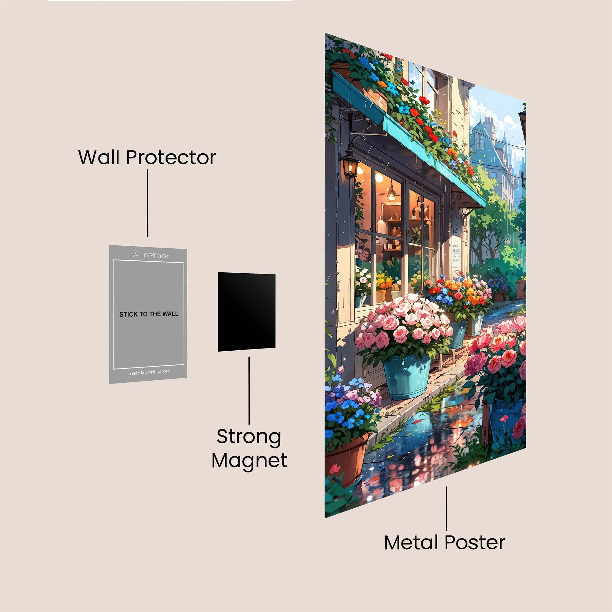 Floral Serenity Safe Wall Magnetic / M