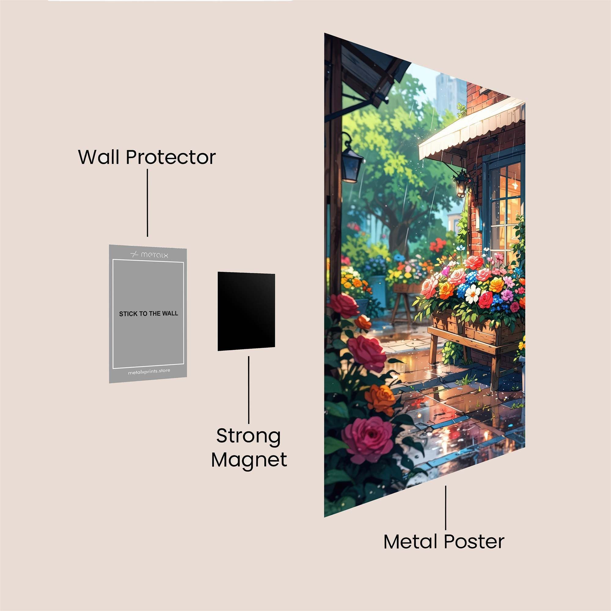Floral Serenity Safe Wall Magnetic / M