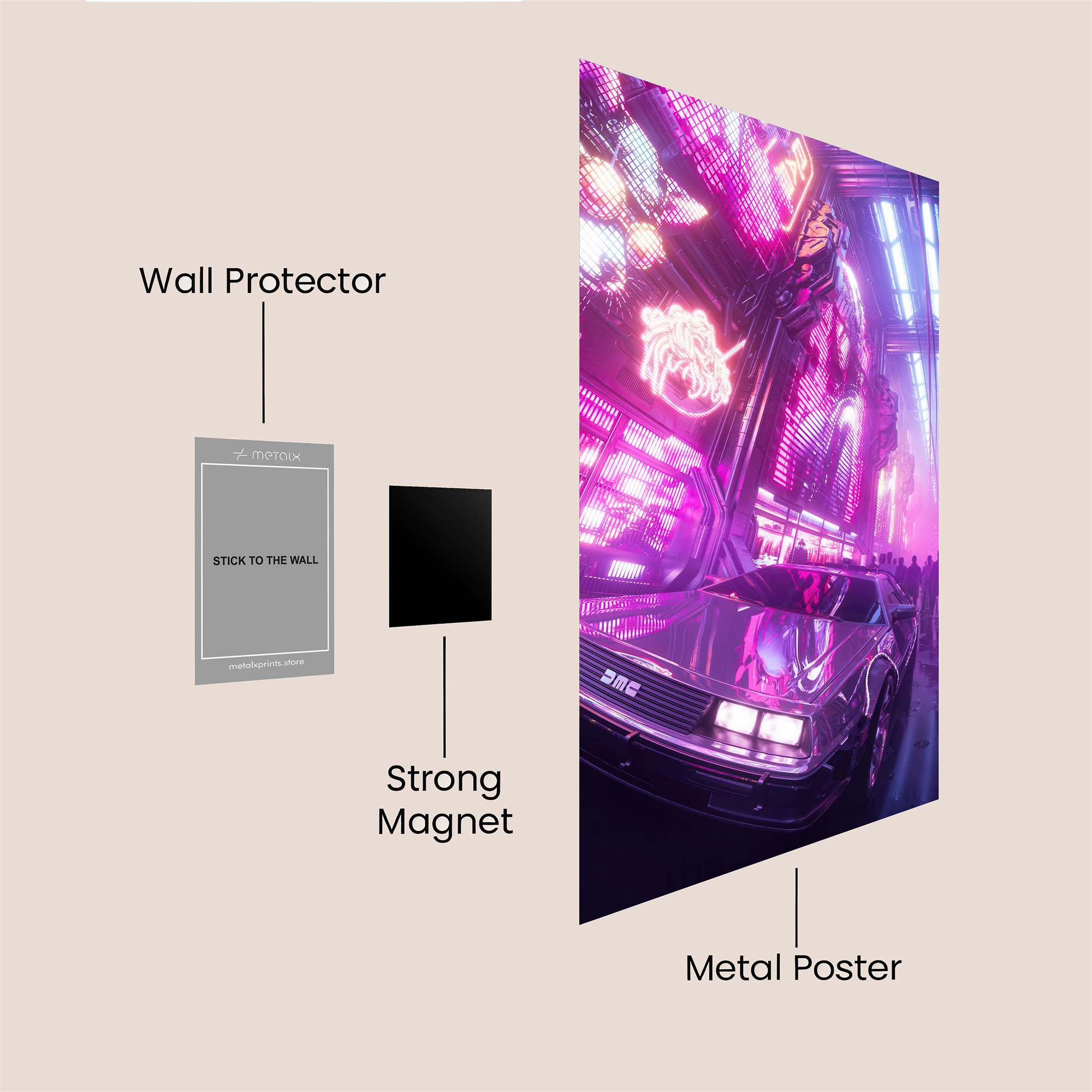 Neon Dreamscape Safe Wall Magnetic / M