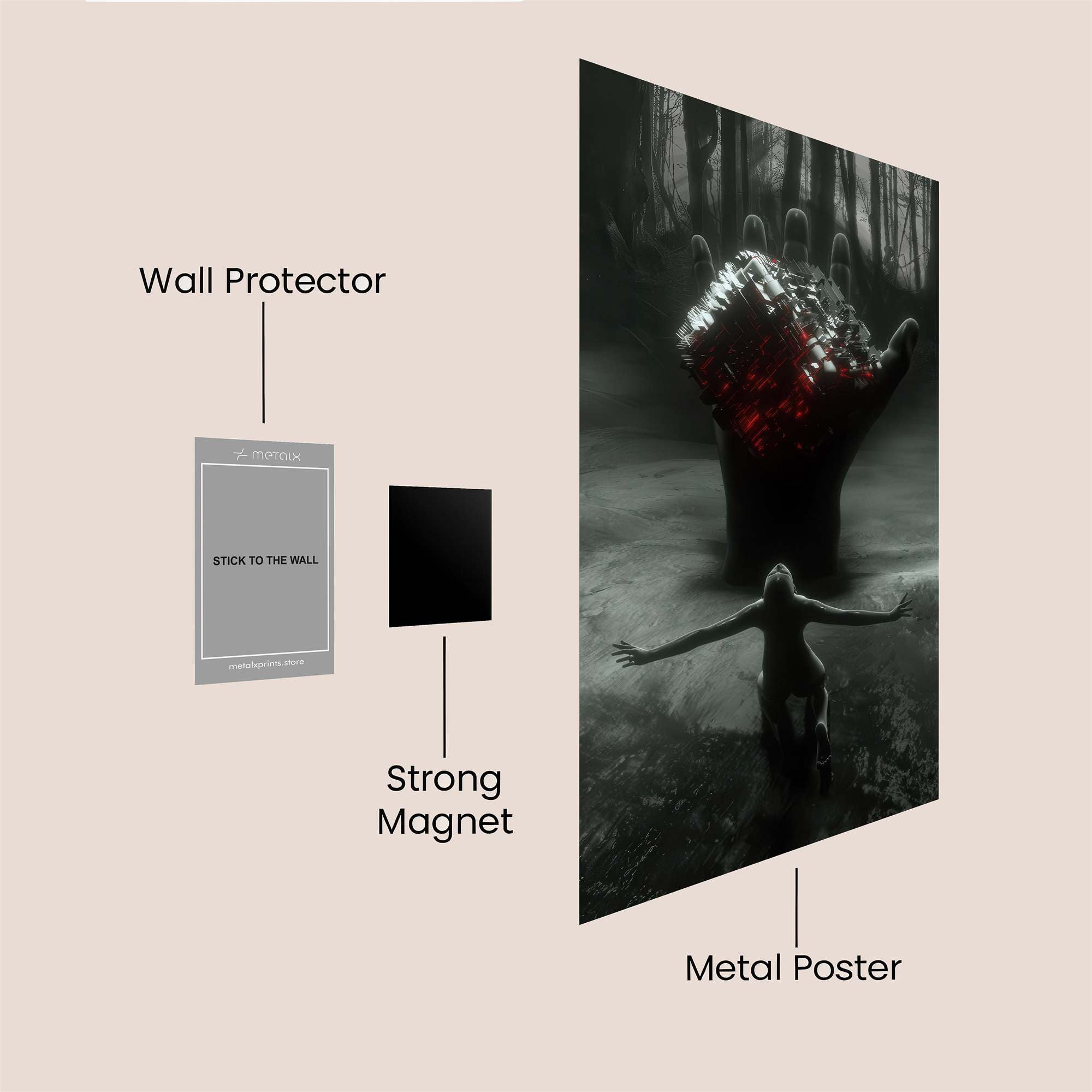 Hand Emerge Safe Wall Magnetic / M