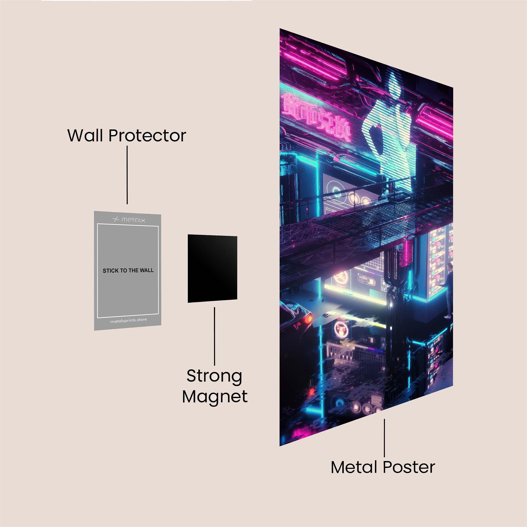 Neon Dreamscape Safe Wall Magnetic / M
