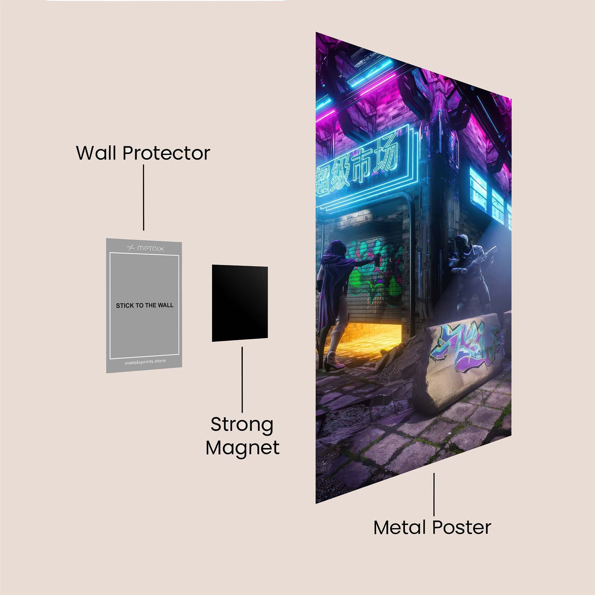 Neon Rebellion Safe Wall Magnetic / M